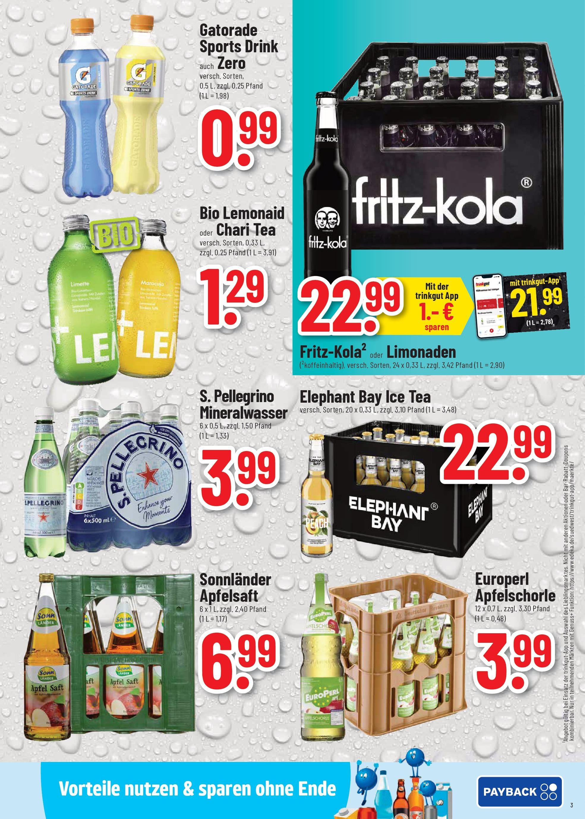 Trinkgut prospekt Dossenheim	 (ab 13.07.2025) » Angebote online | Seite: 3 | Produkte: Äpfel, Apfelsaft, Mineralwasser, Saft