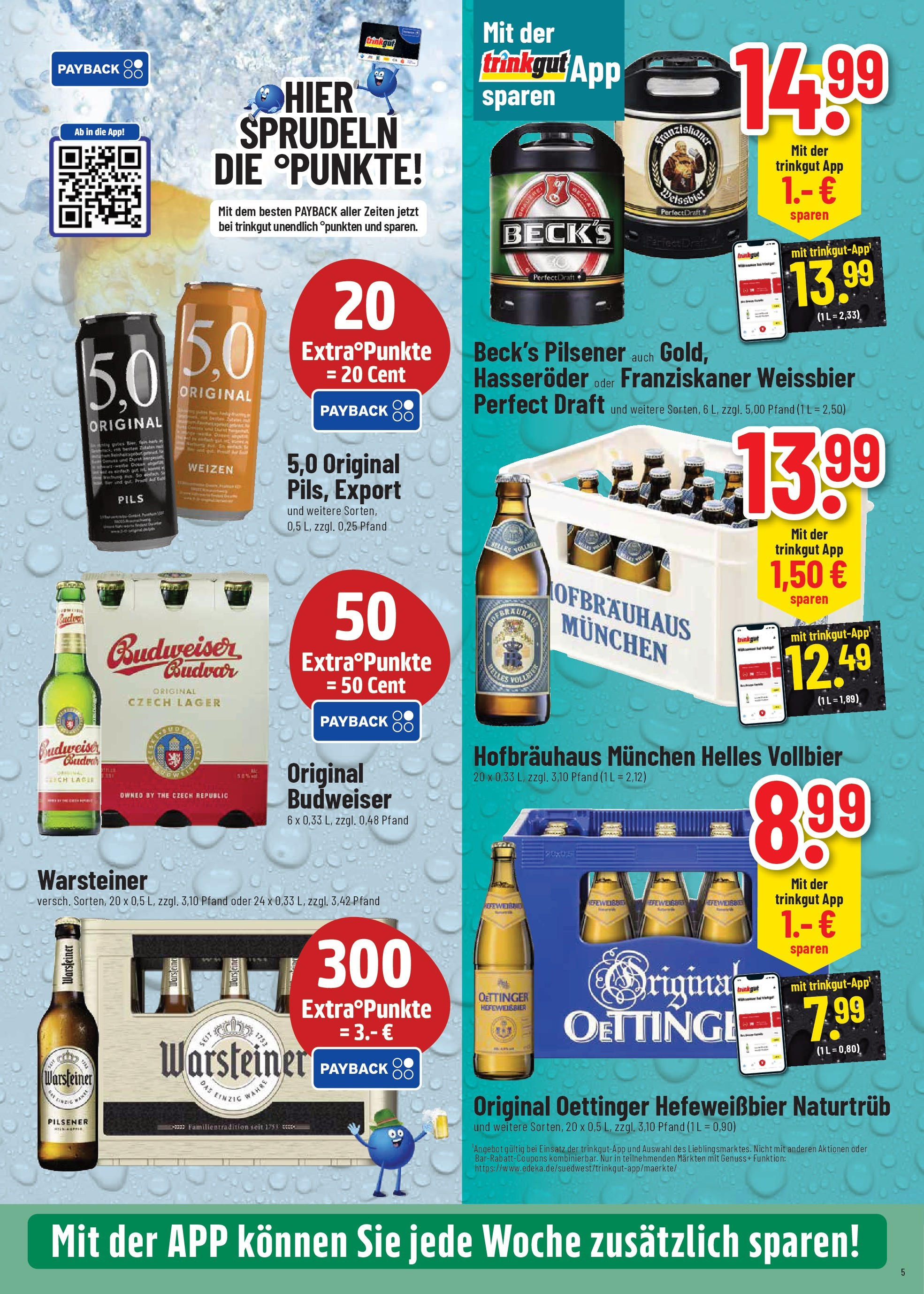 Trinkgut prospekt Dossenheim	 (ab 13.07.2025) » Angebote online | Seite: 5 | Produkte: Franziskaner, Weißbier, Warsteiner, Budweiser