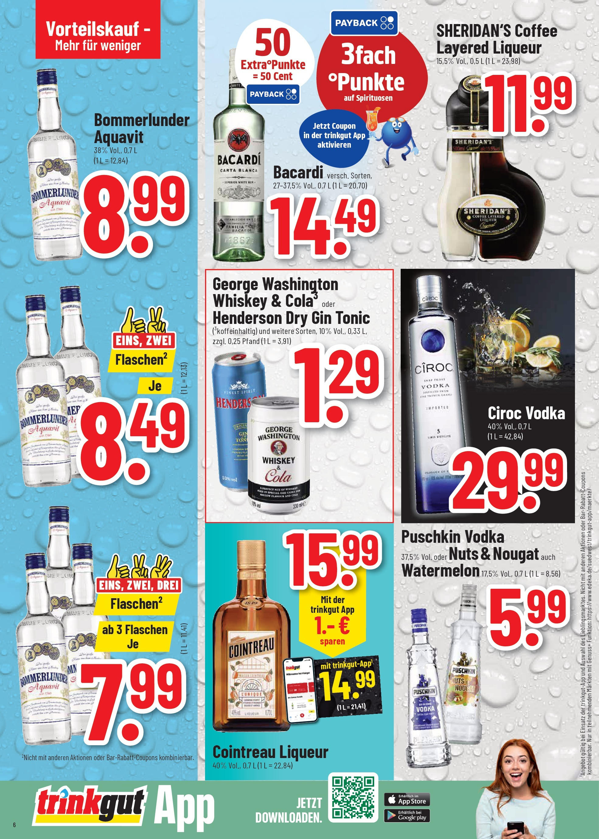 Trinkgut prospekt Dossenheim	 (ab 13.07.2025) » Angebote online | Seite: 6 | Produkte: Bacardi, Vodka, Gin, Whiskey