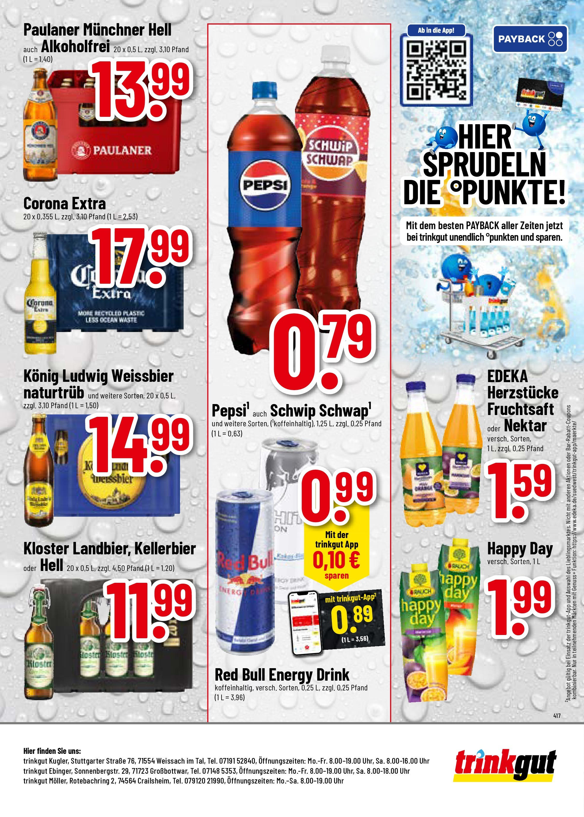 Trinkgut prospekt Crailsheim	 (ab 13.07.2025) » Angebote online | Seite: 8 | Produkte: Red bull, Energy, Schwip schwap, Paulaner