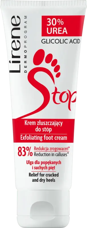 Cremă exfoliantă cu acid glicolic și 30% uree pentru picioare