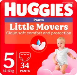 Scutece chiloțel pentru fetițe numărul 5, 12-17 kg