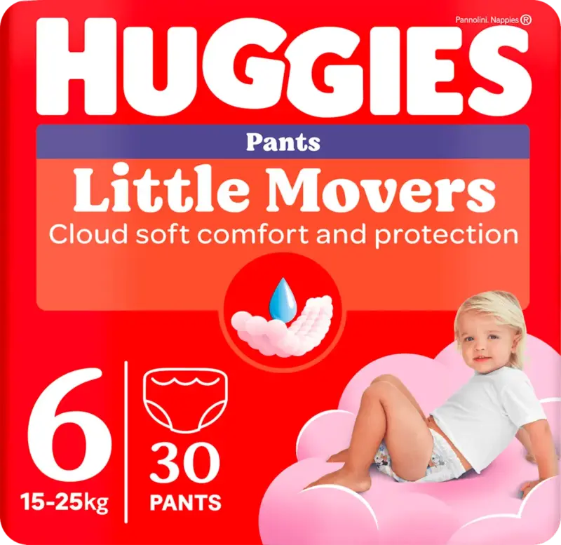 Scutece chiloțel pentru fetițe numărul 6, 15-25 kg