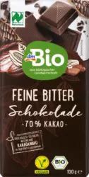 dmBio Schokolade Feine Bitter 70 % Kakao