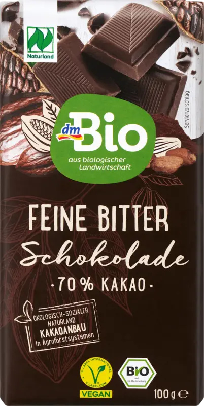 dmBio Schokolade Feine Bitter 70 % Kakao