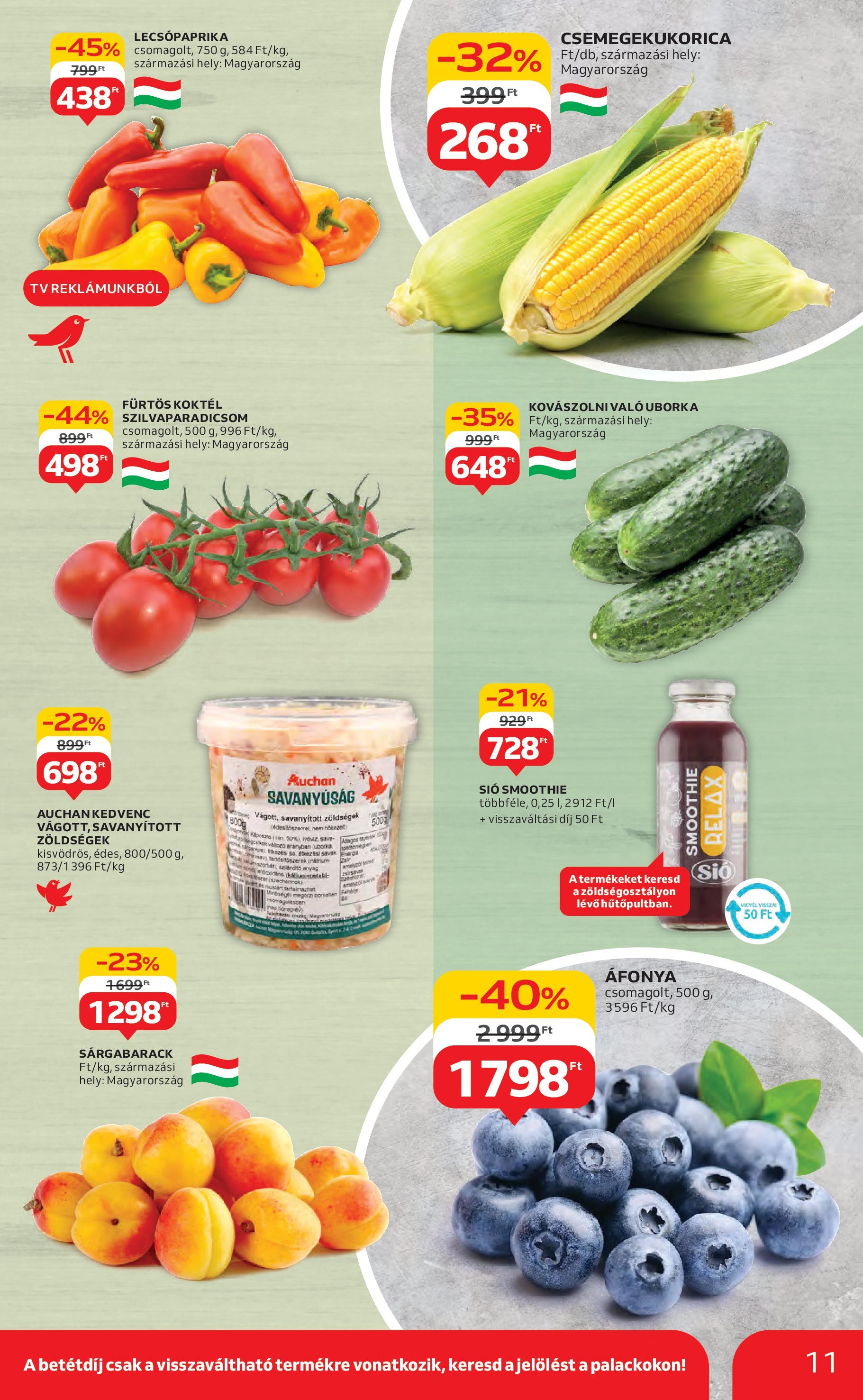 Akciós újság új Auchan - 2025.07.10. -tól/töl ⏳ | Oldal: 11 | Termékek: Sárgabarack, Kovászolni való uborka, TV, Smoothie Auchan Akciós újság - 2025.07.10. -tól/töl > akció, lapozható szórólap 🛍️ | Oldal: 11 | Termékek: Sárgabarack, Kovászolni való uborka, TV, Smoothie