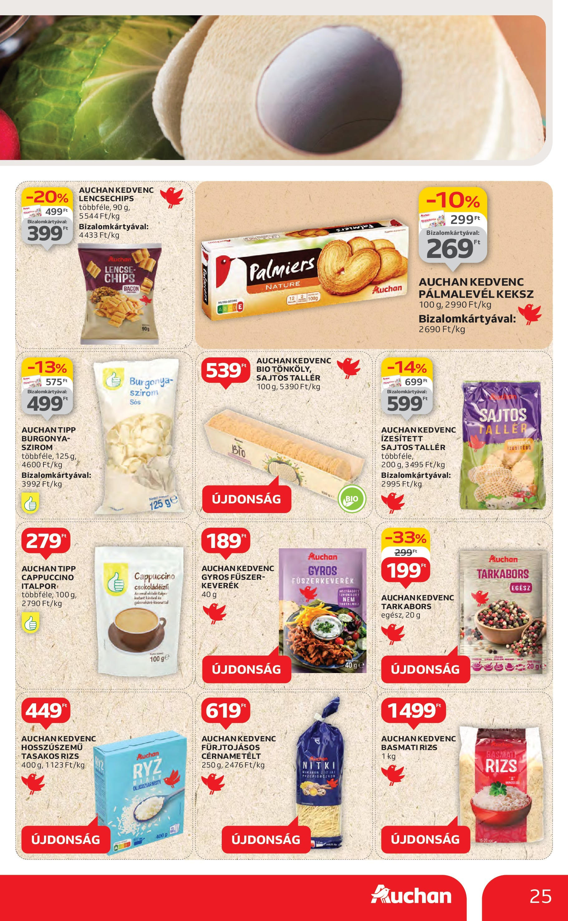 Akciós újság új Auchan - 2025.07.10. -tól/töl ⏳ | Oldal: 25 | Termékek: Chips, Burgonya, Cappuccino, Cérnametélt Auchan Akciós újság - 2025.07.10. -tól/töl > akció, lapozható szórólap 🛍️ | Oldal: 25 | Termékek: Chips, Burgonya, Cappuccino, Cérnametélt