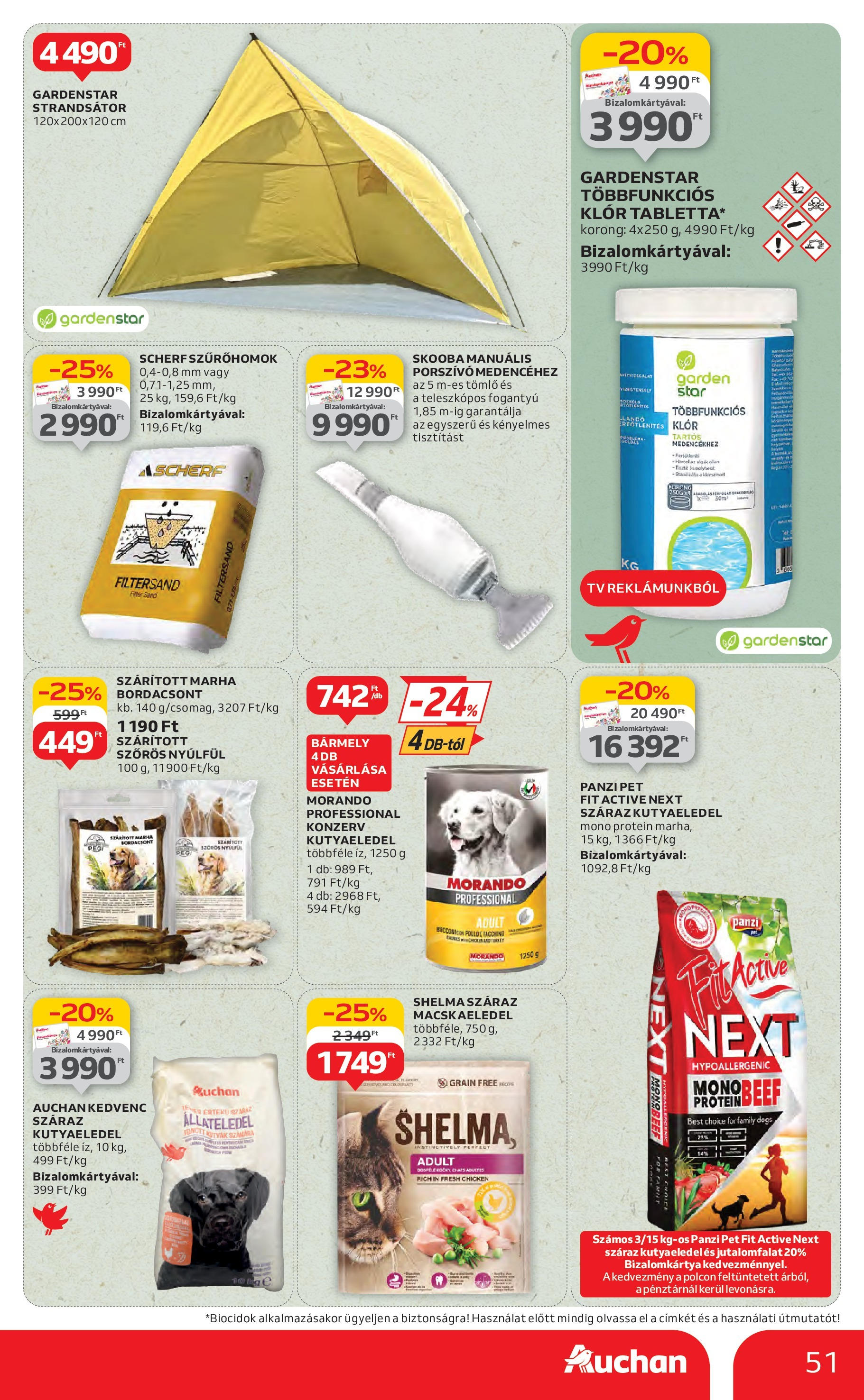 Akciós újság új Auchan - 2025.07.10. -tól/töl ⏳ | Oldal: 51 | Termékek: Porszívó, Kutyaeledel, Tömlő, Protein Auchan Akciós újság - 2025.07.10. -tól/töl > akció, lapozható szórólap 🛍️ | Oldal: 51 | Termékek: Porszívó, Kutyaeledel, Tömlő, Protein