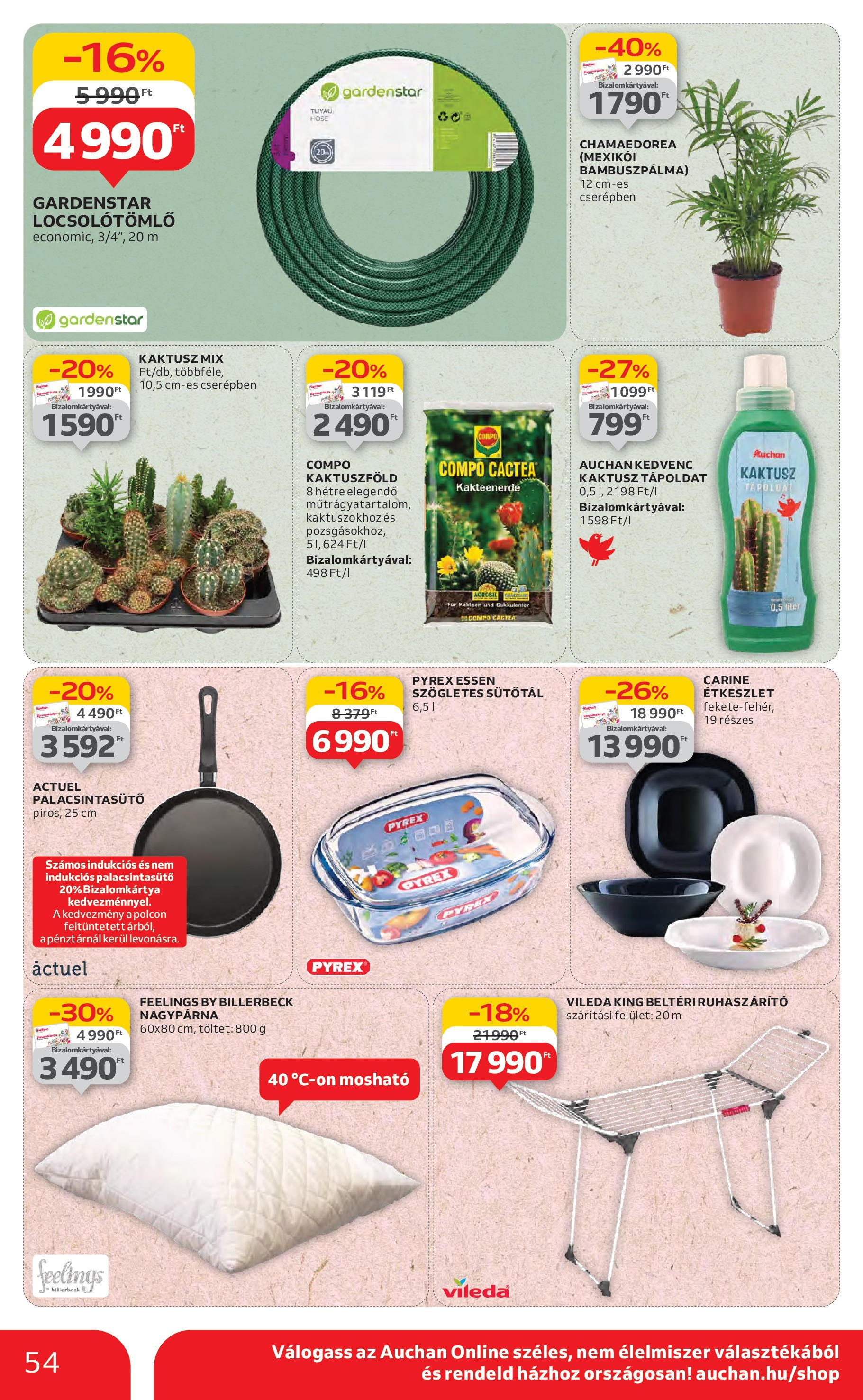 Akciós újság új Auchan - 2025.07.10. -tól/töl ⏳ | Oldal: 54 | Termékek: Tápoldat, Locsolótömlő, Ruhaszárító, Vileda Auchan Akciós újság - 2025.07.10. -tól/töl > akció, lapozható szórólap 🛍️ | Oldal: 54 | Termékek: Tápoldat, Locsolótömlő, Ruhaszárító, Vileda