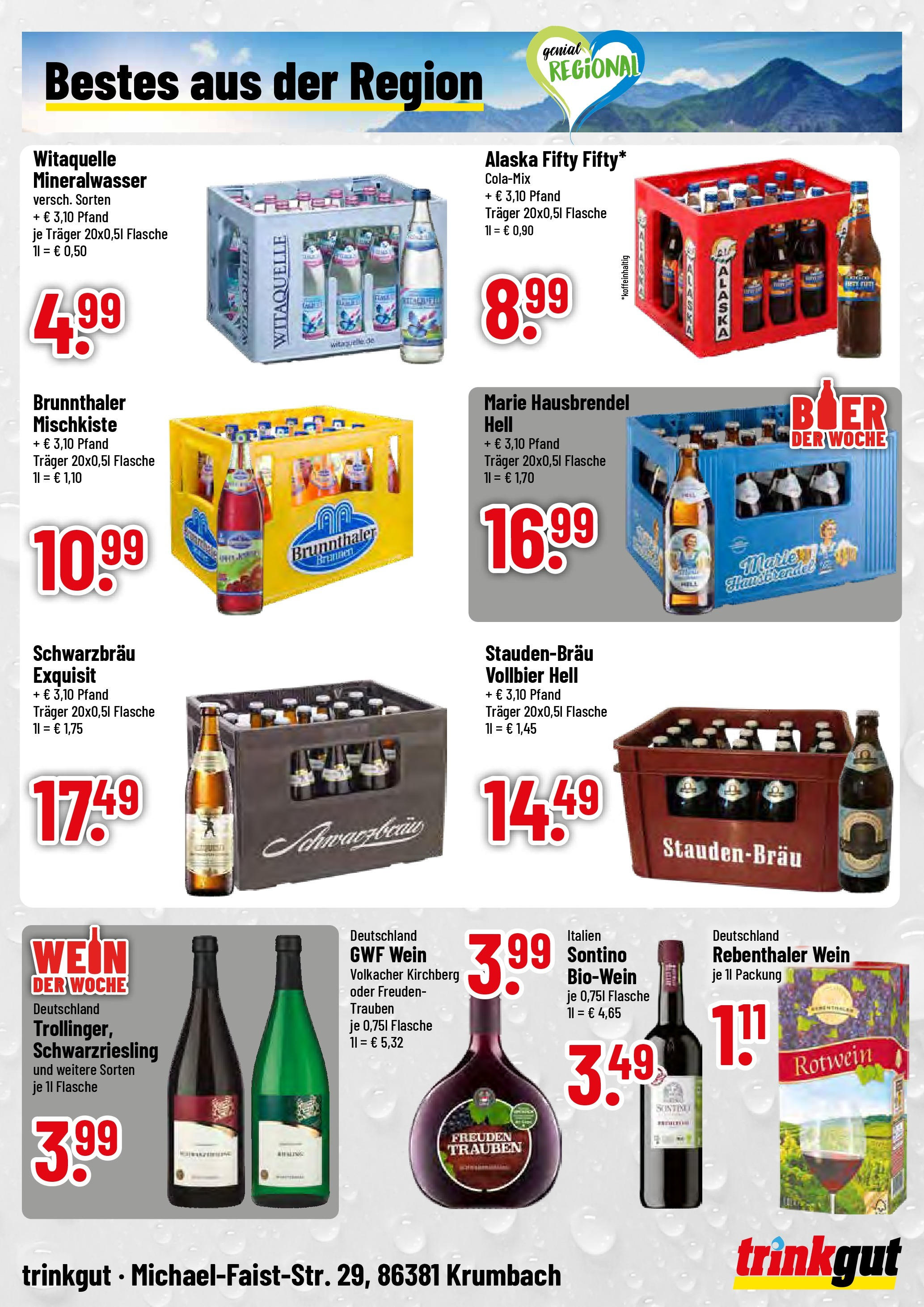 Trinkgut prospekt Krumbach	 (ab 13.07.2025) » Angebote online | Seite: 4 | Produkte: Bier, Rotwein, Mineralwasser, Wein