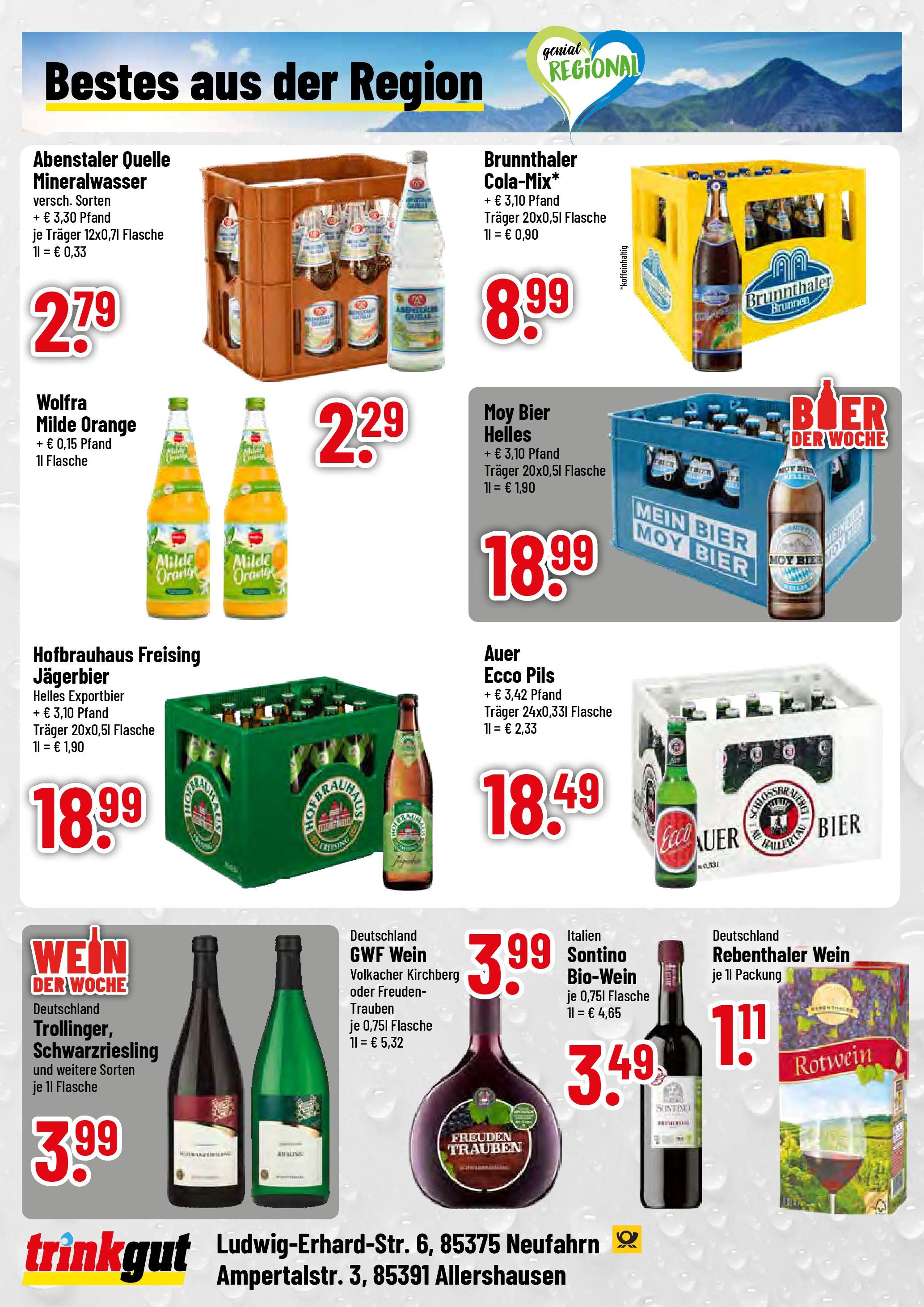 Trinkgut prospekt Neufahrn	 (ab 13.07.2025) » Angebote online | Seite: 4 | Produkte: Trauben, Bier, Pils, Mineralwasser
