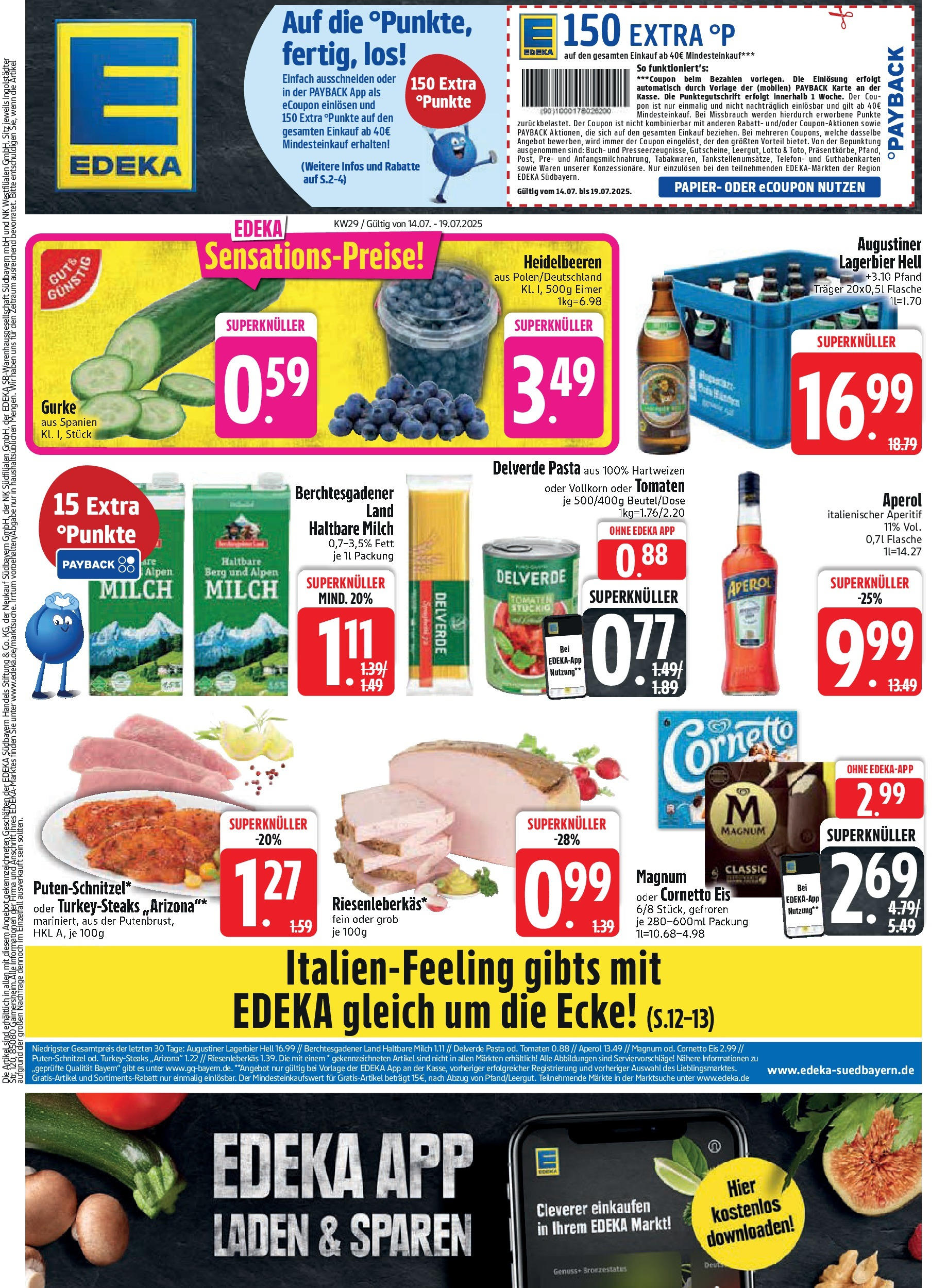 Edeka prospekt Kirchseeon	 (ab 14.07.2025) » Angebote Online | Seite: 1 | Produkte: Milch, Haltbare milch, Putenschnitzel, Telefon