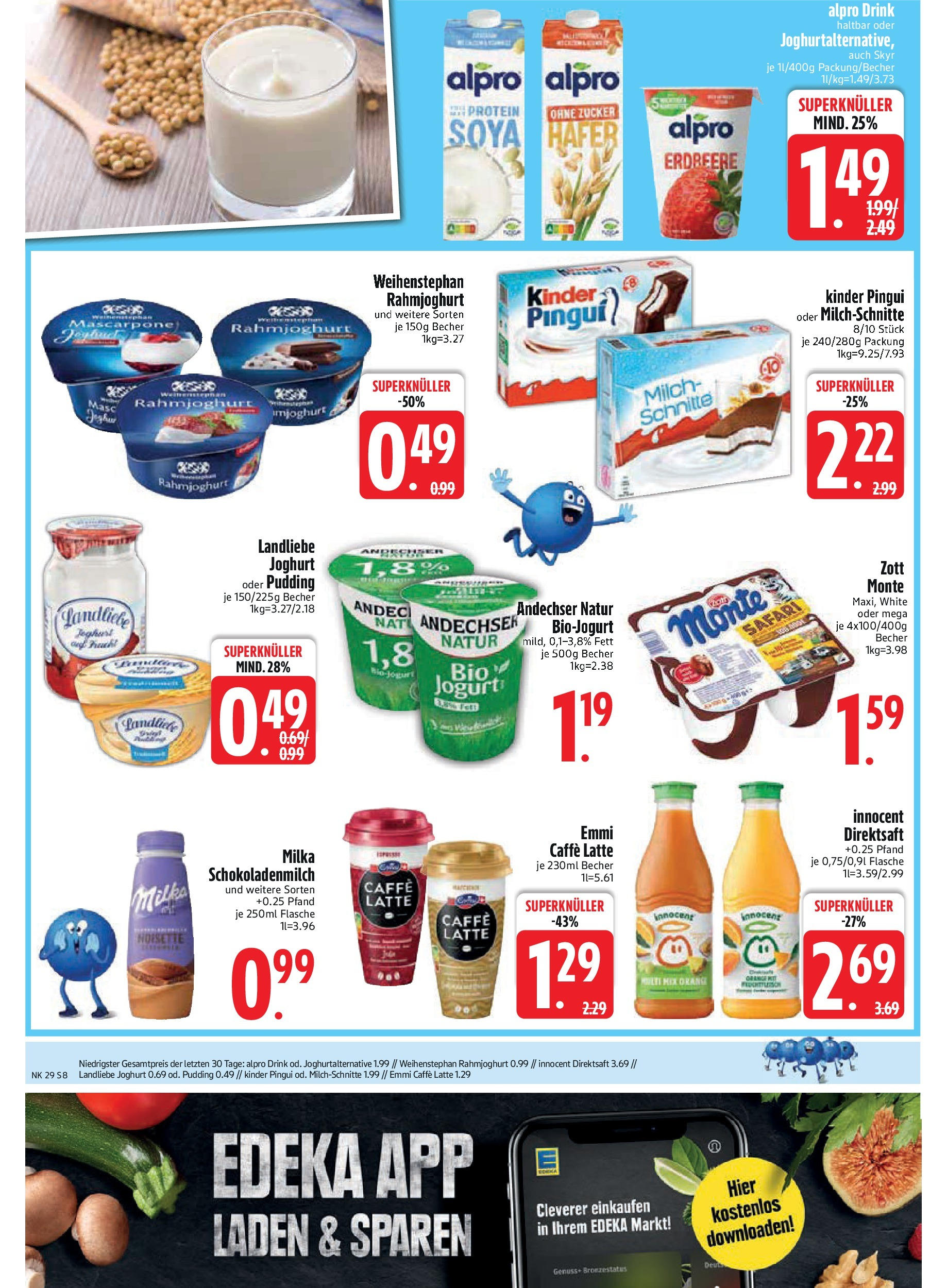Edeka prospekt Rötz	 (ab 13.07.2025) » Angebote Online | Seite: 8 | Produkte: Mascarpone, Joghurt, Pudding, Landliebe joghurt