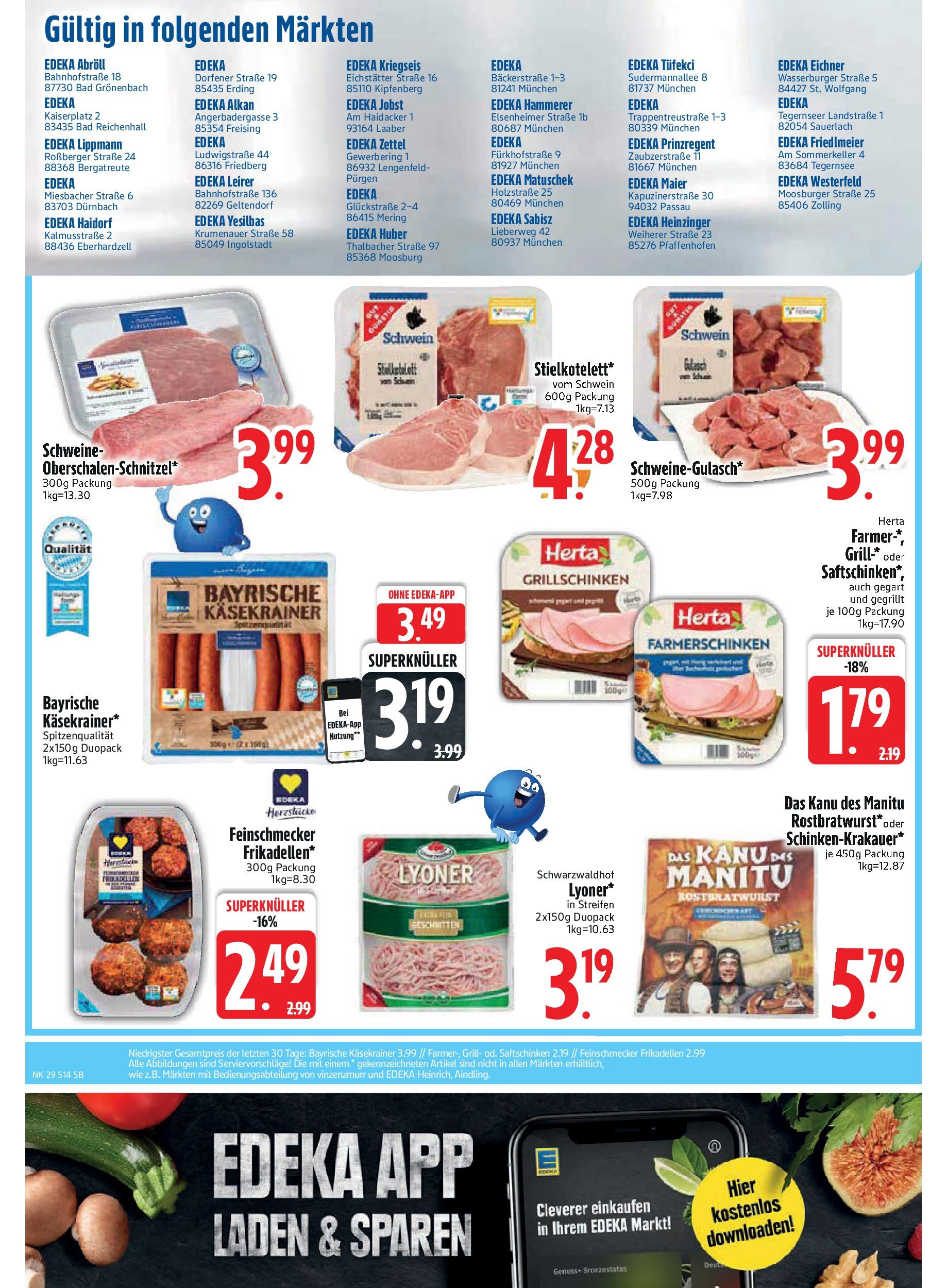 Edeka prospekt Bodenwöhr	 (ab 14.07.2025) » Angebote Online | Seite: 14 | Produkte: Grill, Bad, Käsekrainer, Gulasch
