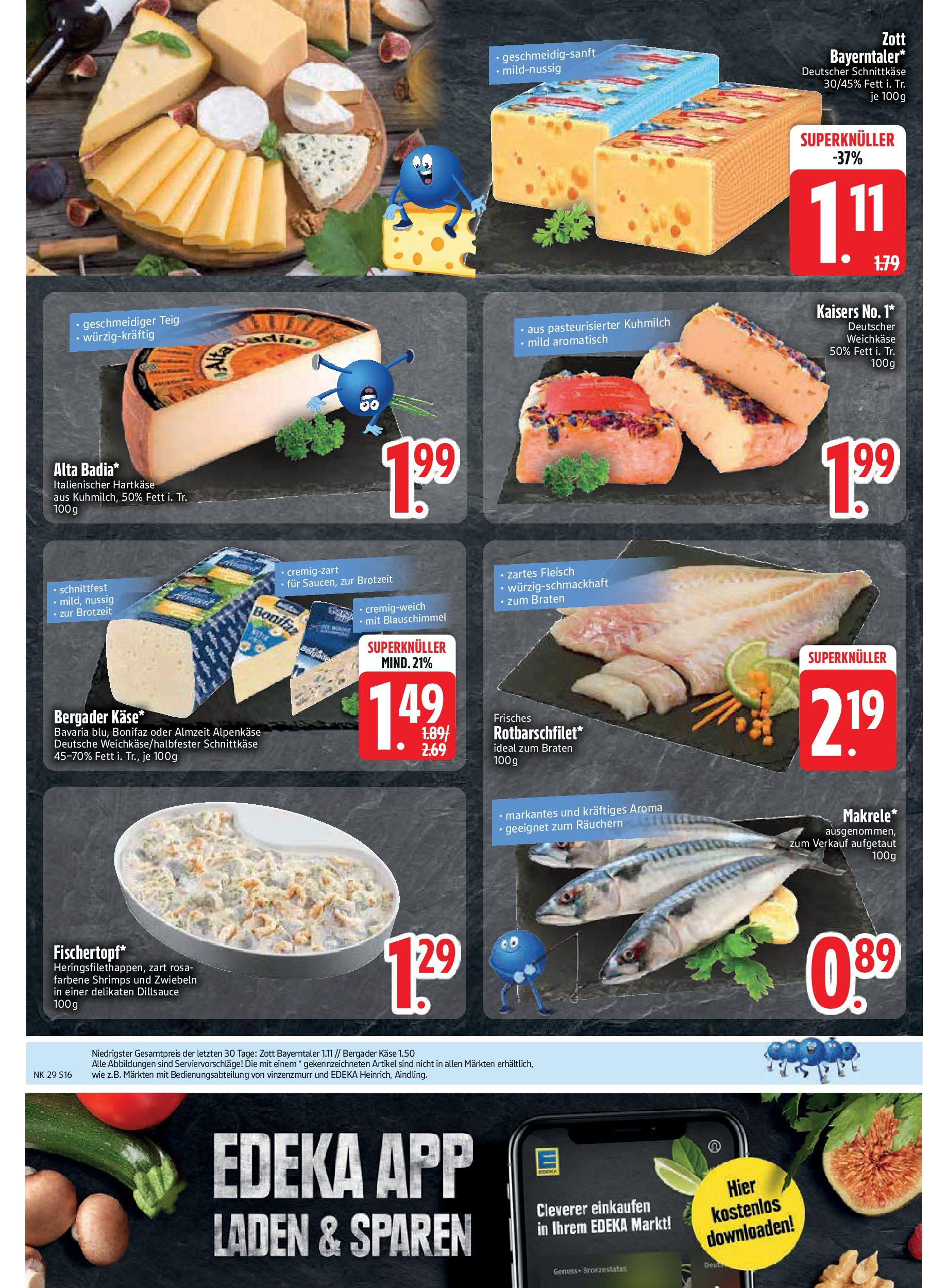 Edeka prospekt Rötz	 (ab 13.07.2025) » Angebote Online | Seite: 16 | Produkte: Käse, Zwiebeln, Fleisch
