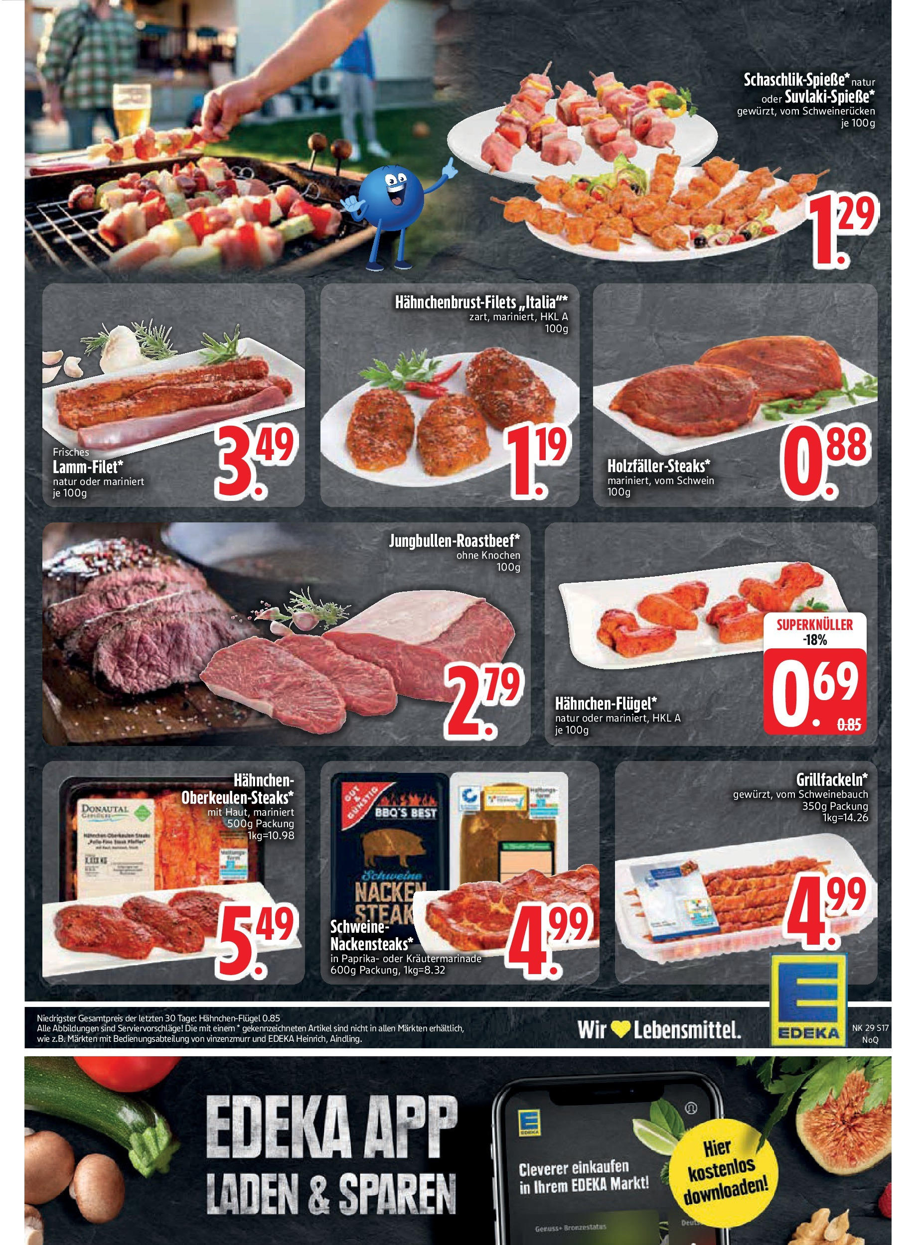 Edeka prospekt Rötz	 (ab 13.07.2025) » Angebote Online | Seite: 17 | Produkte: Hahnchen, Schweinebauch, Paprika, Steak