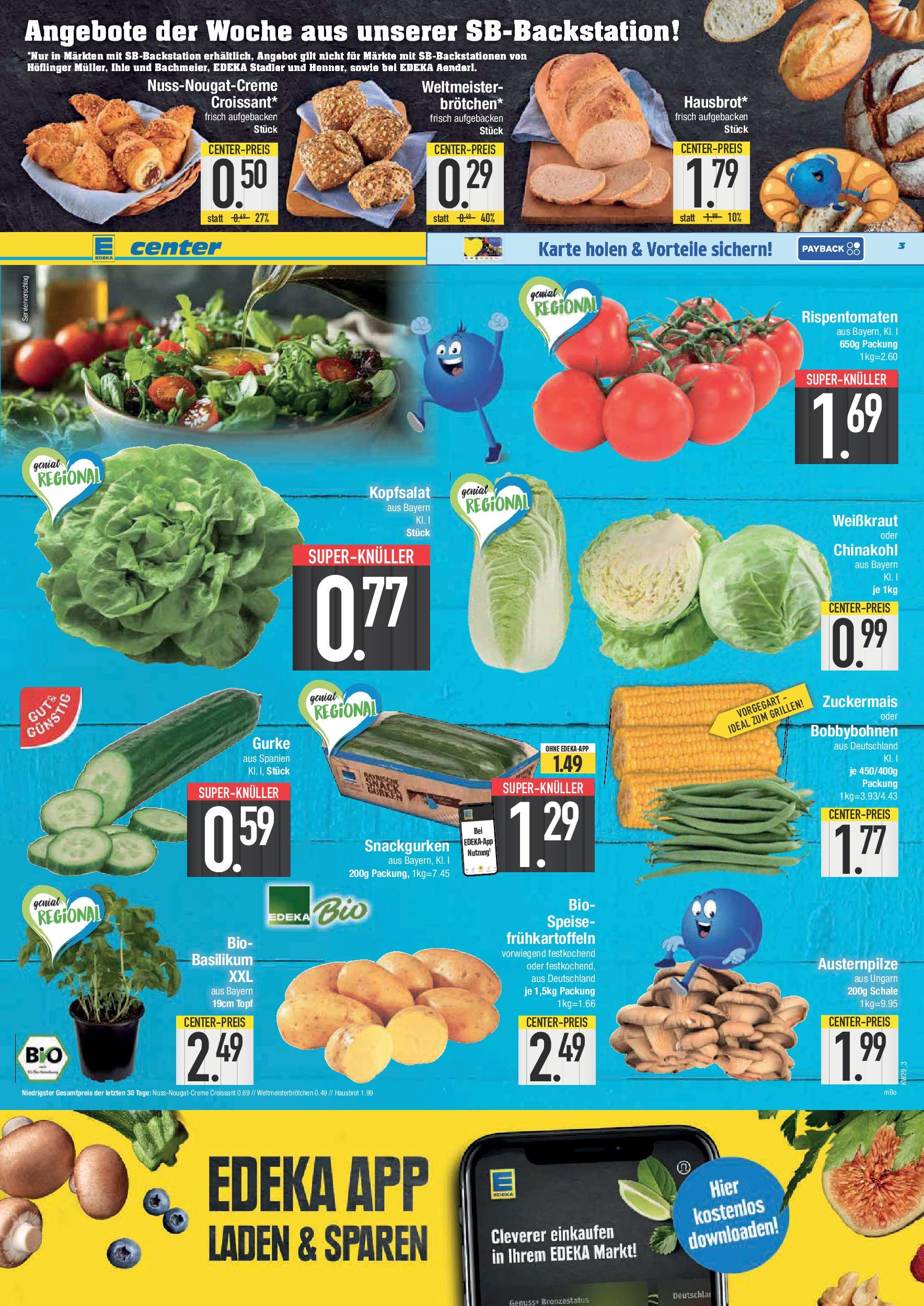 Edeka prospekt Weißenburg	 (ab 13.07.2025) » Angebote Online | Seite: 3 | Produkte: Croissant, Chinakohl