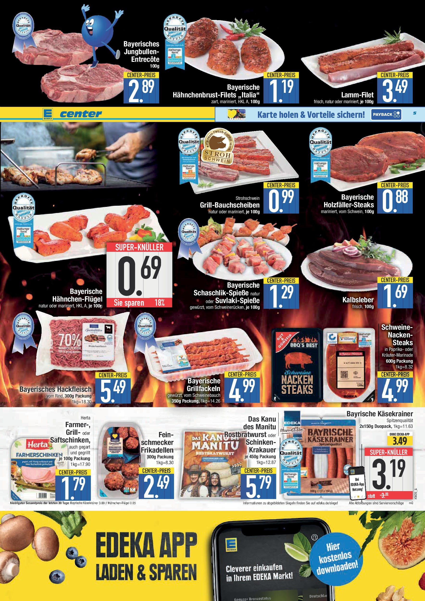 Edeka prospekt Weißenburg	 (ab 13.07.2025) » Angebote Online | Seite: 5 | Produkte: Käsekrainer, Kalbsleber, Paprika, Hackfleisch