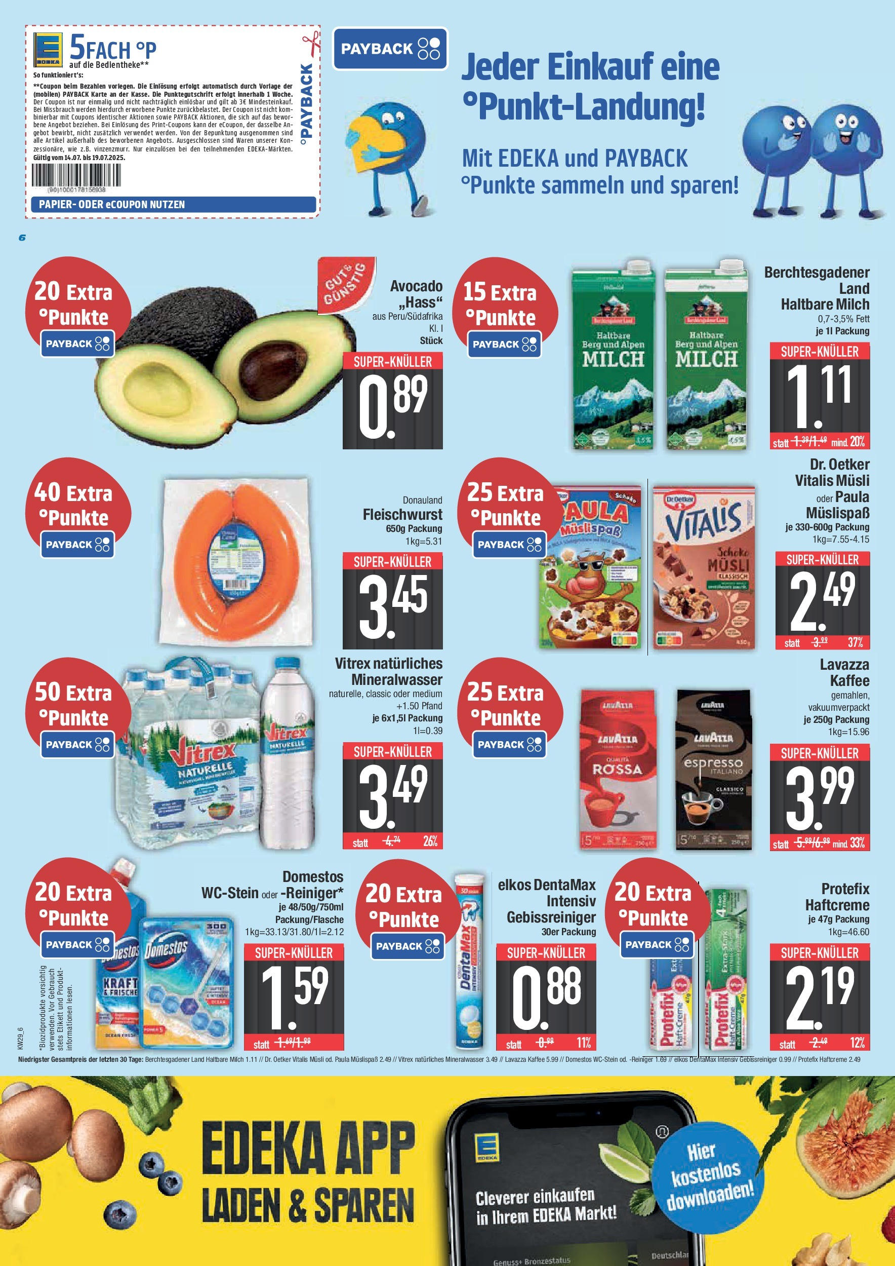 Edeka prospekt Weißenburg	 (ab 13.07.2025) » Angebote Online | Seite: 6 | Produkte: Musli, Mineralwasser, Creme, Avocado
