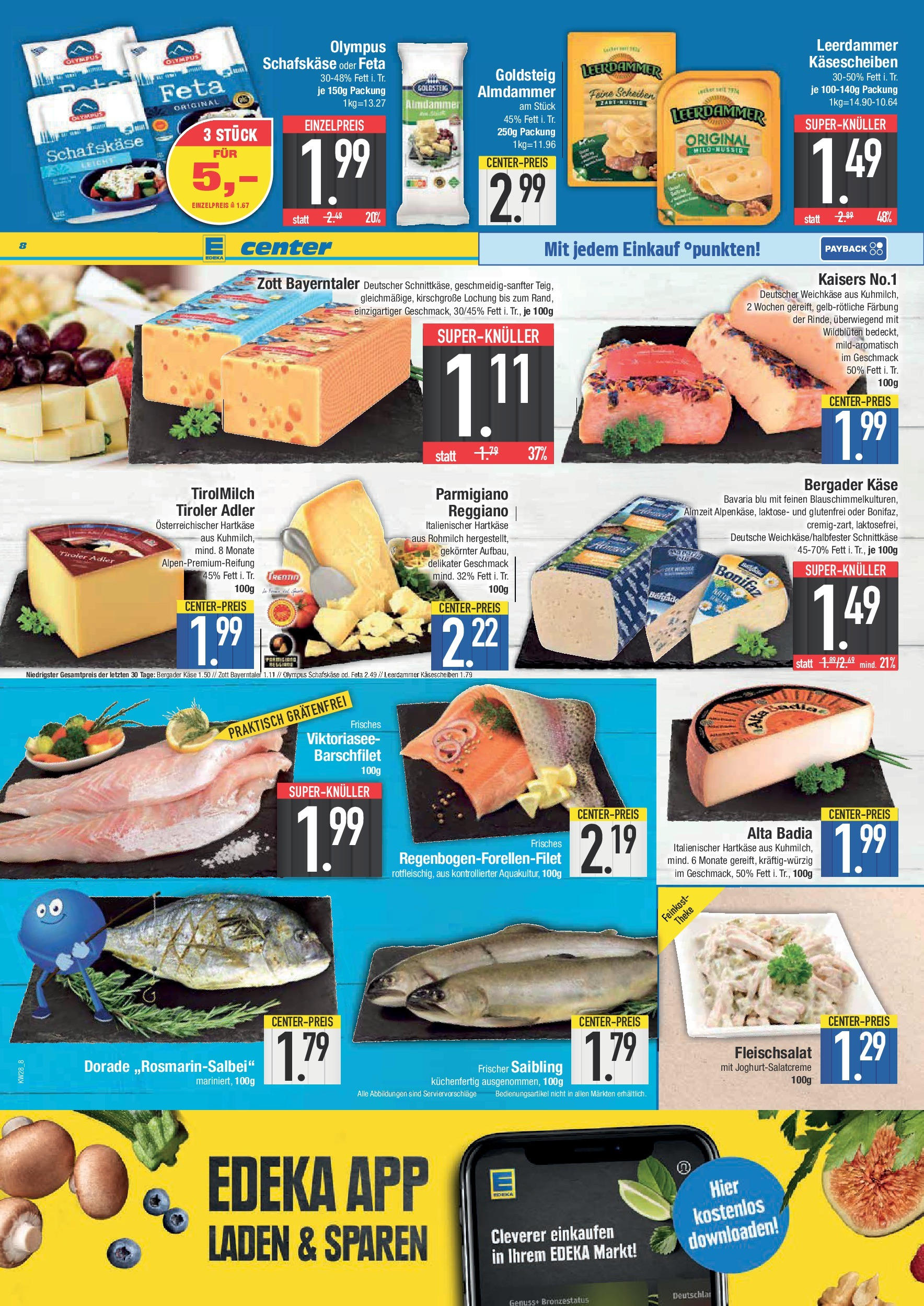 Edeka prospekt Weißenburg	 (ab 13.07.2025) » Angebote Online | Seite: 8 | Produkte: Dorade, Feta, Milch, Schafskase