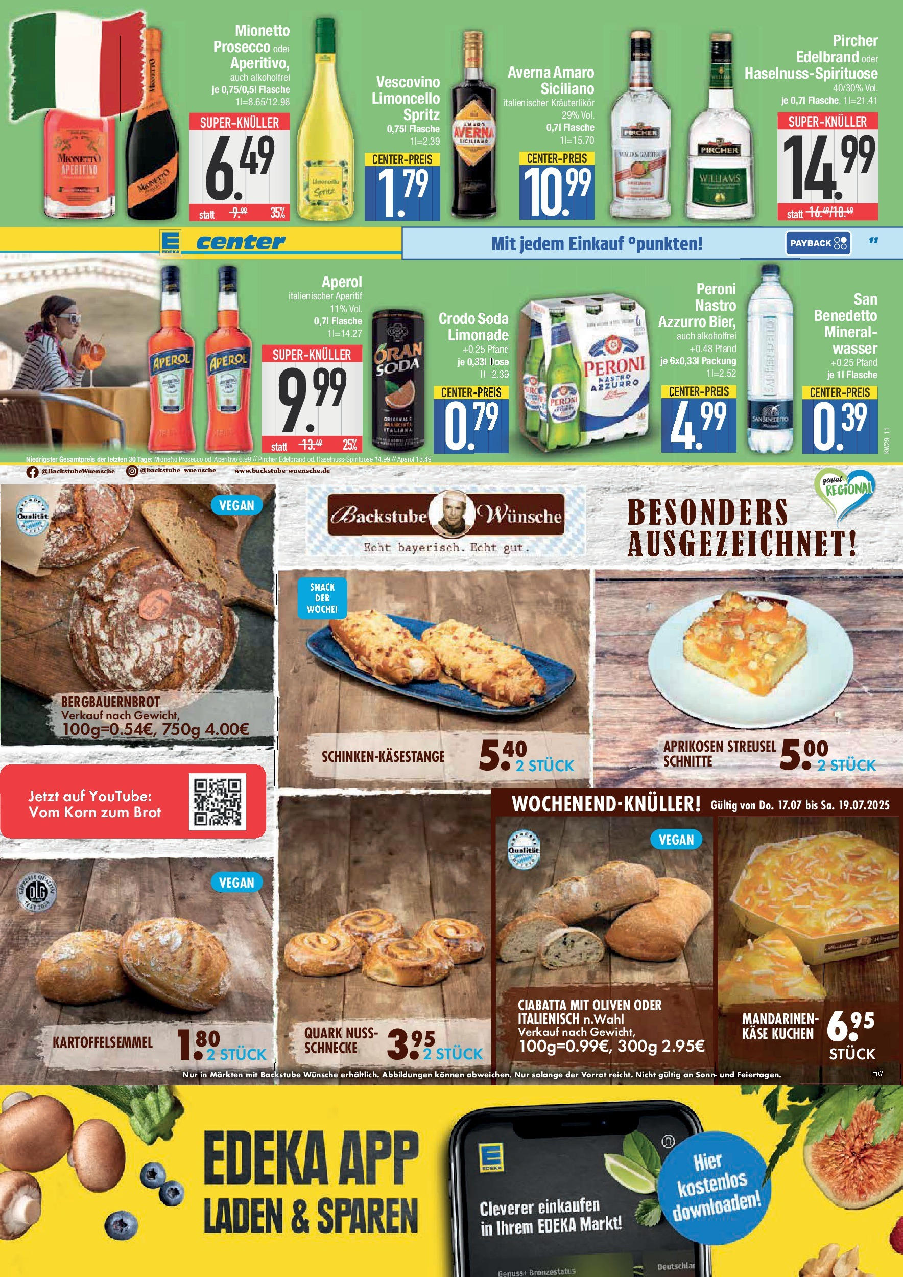 Edeka prospekt Weißenburg	 (ab 13.07.2025) » Angebote Online | Seite: 11 | Produkte: Mandarinen, Limonade, Limoncello, Brot