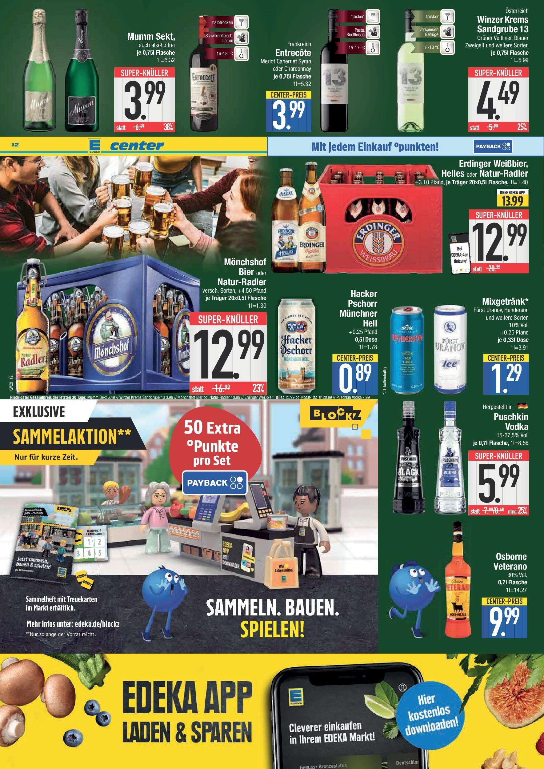Edeka prospekt Weißenburg	 (ab 13.07.2025) » Angebote Online | Seite: 12 | Produkte: Monchshof, Mumm sekt, Radler, Vodka