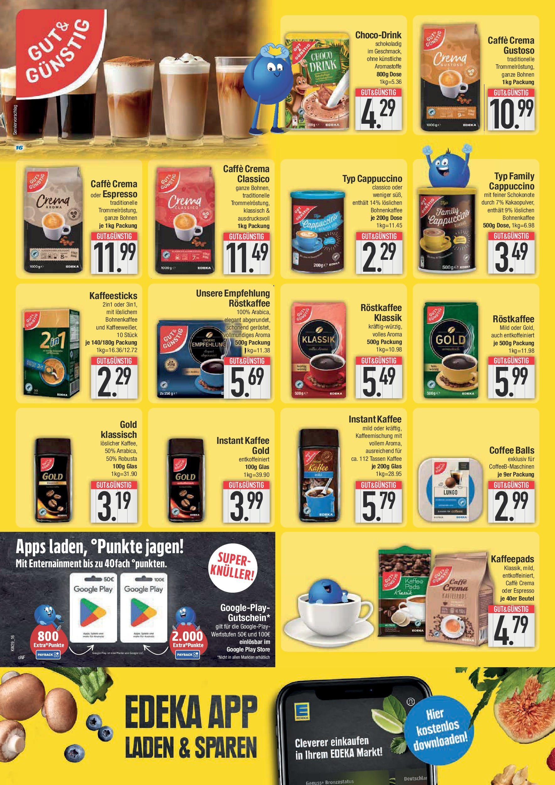 Edeka prospekt Ingolstadt	 (ab 14.07.2025) » Angebote Online | Seite: 16 | Produkte: Kaffeepads, Kaffee