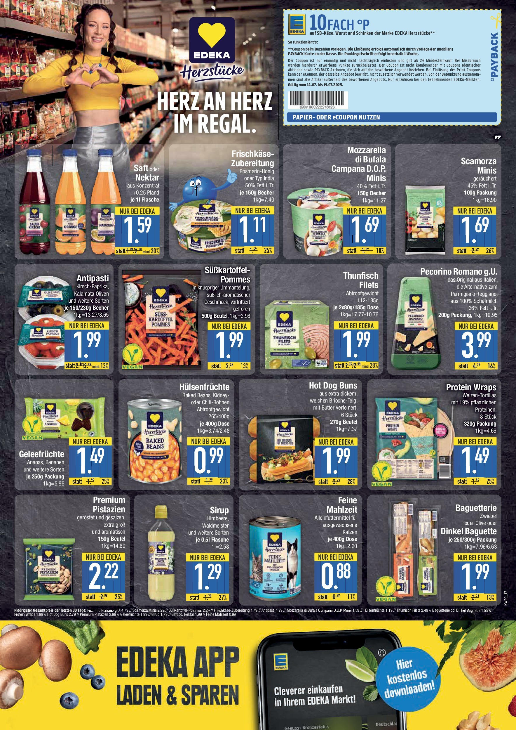 Edeka prospekt Weißenburg	 (ab 13.07.2025) » Angebote Online | Seite: 21 | Produkte: Sirup, Pistazien, Saft, Frischkase