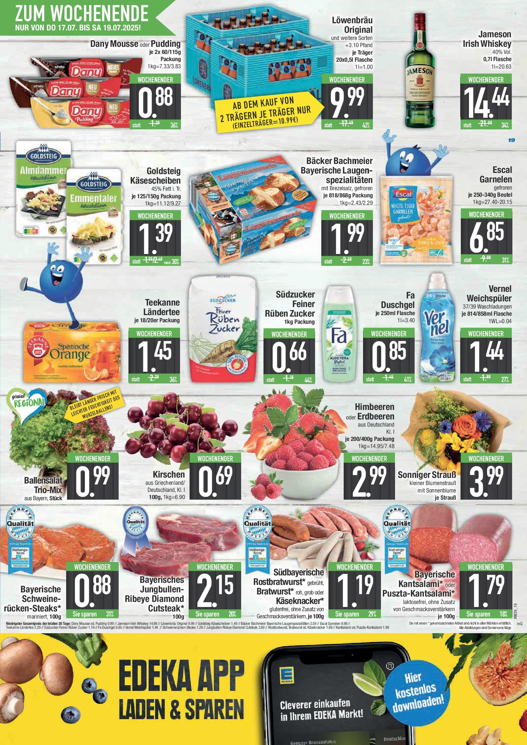 Edeka prospekt Weißenburg	 (ab 13.07.2025) » Angebote Online | Seite: 23 | Produkte: Himbeeren, Fa duschgel, Jameson, Pudding