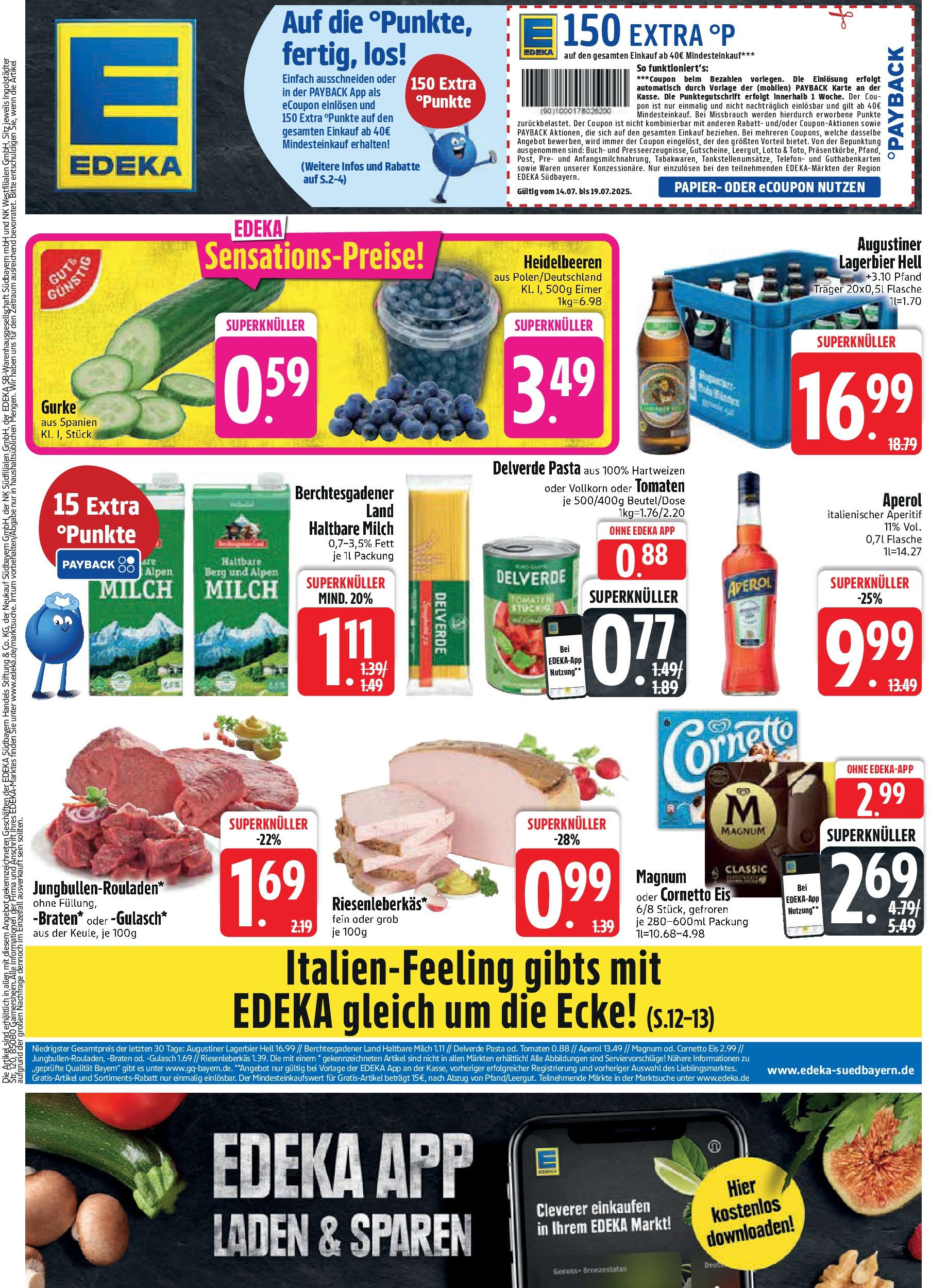 Edeka prospekt Altmannstein	 (ab 13.07.2025) » Angebote Online | Seite: 1 | Produkte: Milch, Pasta, Eis, Telefon