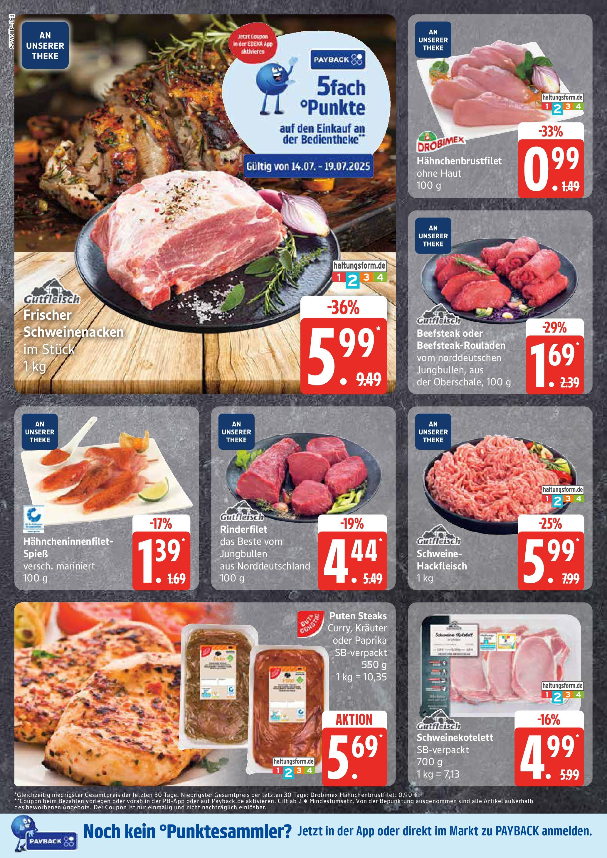 Marktkauf - Marktkauf: Wochenangebote (ab 13.07.2025) » Angebote online | Seite: 8 | Produkte: Theke, Rinderfilet, Schweinenacken, Hackfleisch