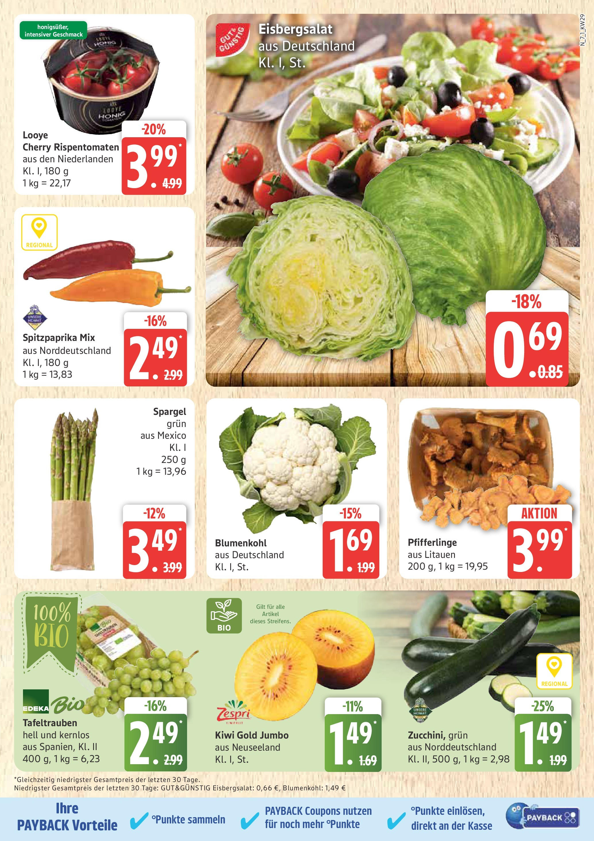 Marktkauf - Marktkauf: Wochenangebote (ab 13.07.2025) » Angebote online | Seite: 7 | Produkte: Eisbergsalat, Spargel, Pfifferlinge, Blumenkohl