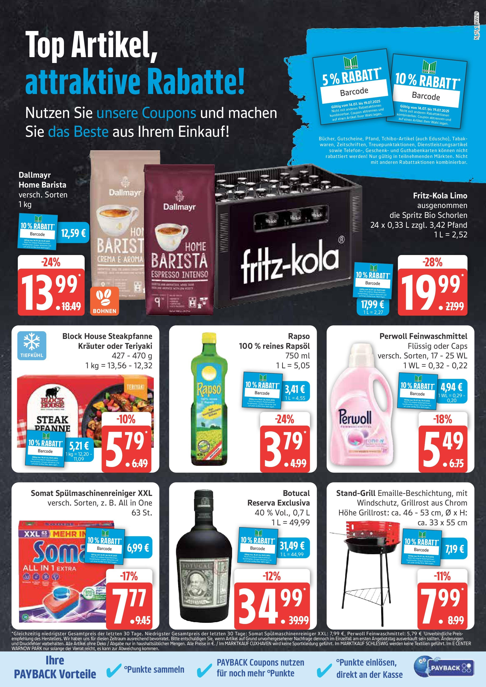 Marktkauf - Marktkauf: Wochenangebote (ab 13.07.2025) » Angebote online | Seite: 15 | Produkte: Top, Rapsöl, Perwoll, Steak