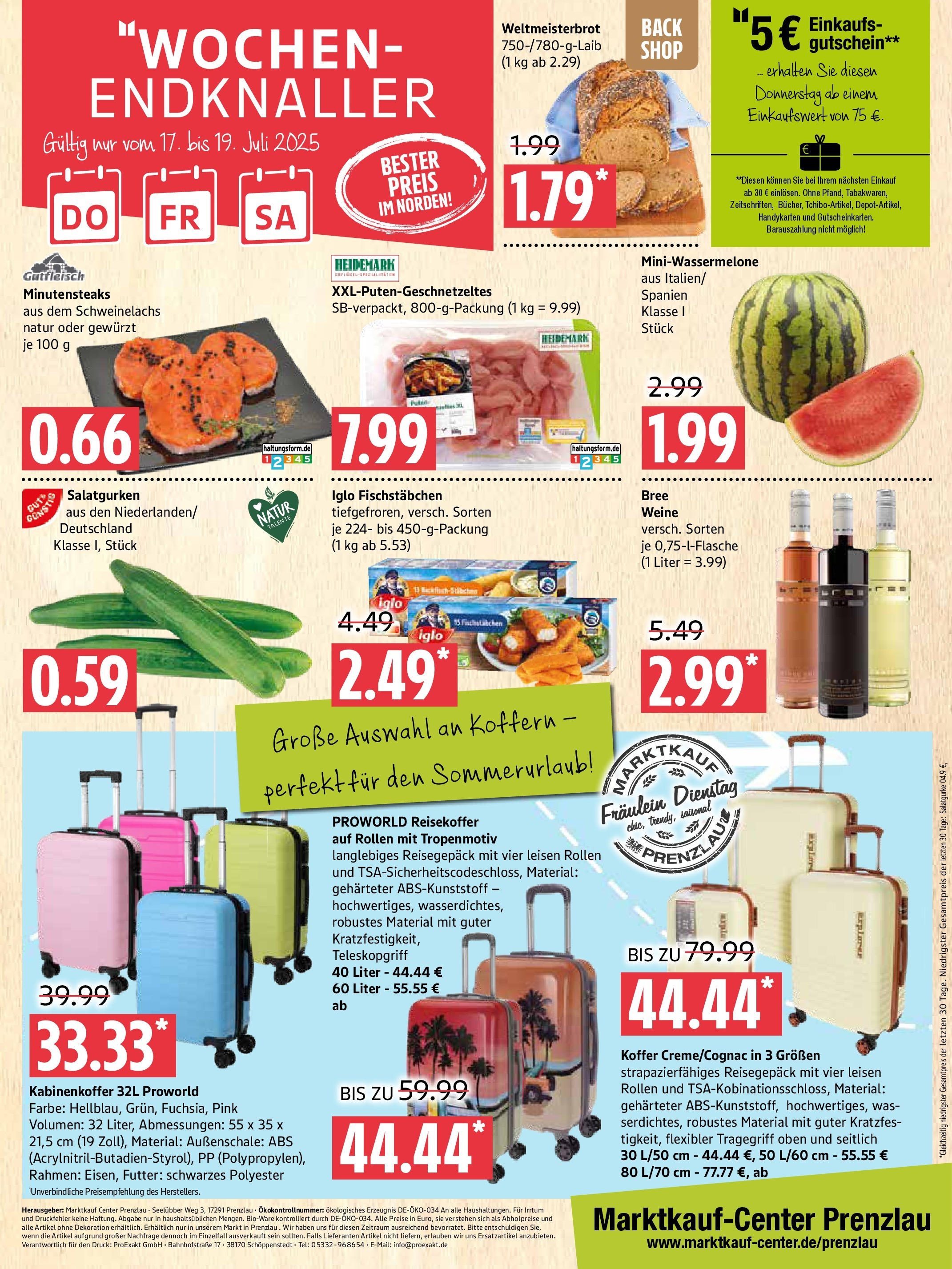 Marktkauf - Marktkauf: Wochenangebote (ab 13.07.2025) » Angebote online | Seite: 12 | Produkte: Iglo, Bree, Fischstabchen, Koffer