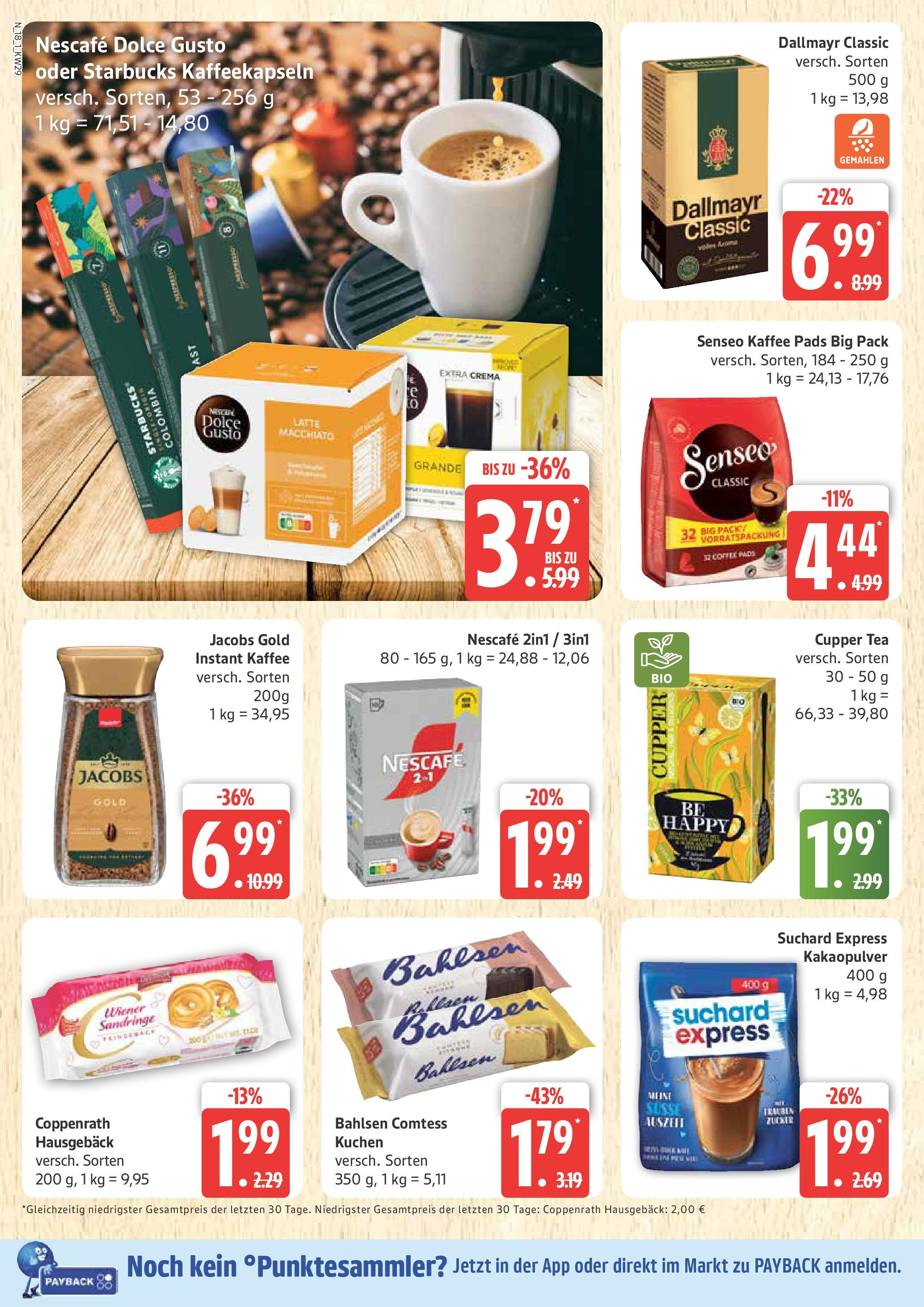 Marktkauf - Marktkauf: Wochenangebote (ab 13.07.2025) » Angebote online | Seite: 18 | Produkte: Senseo, Nescafe, Kuchen, Dolce gusto