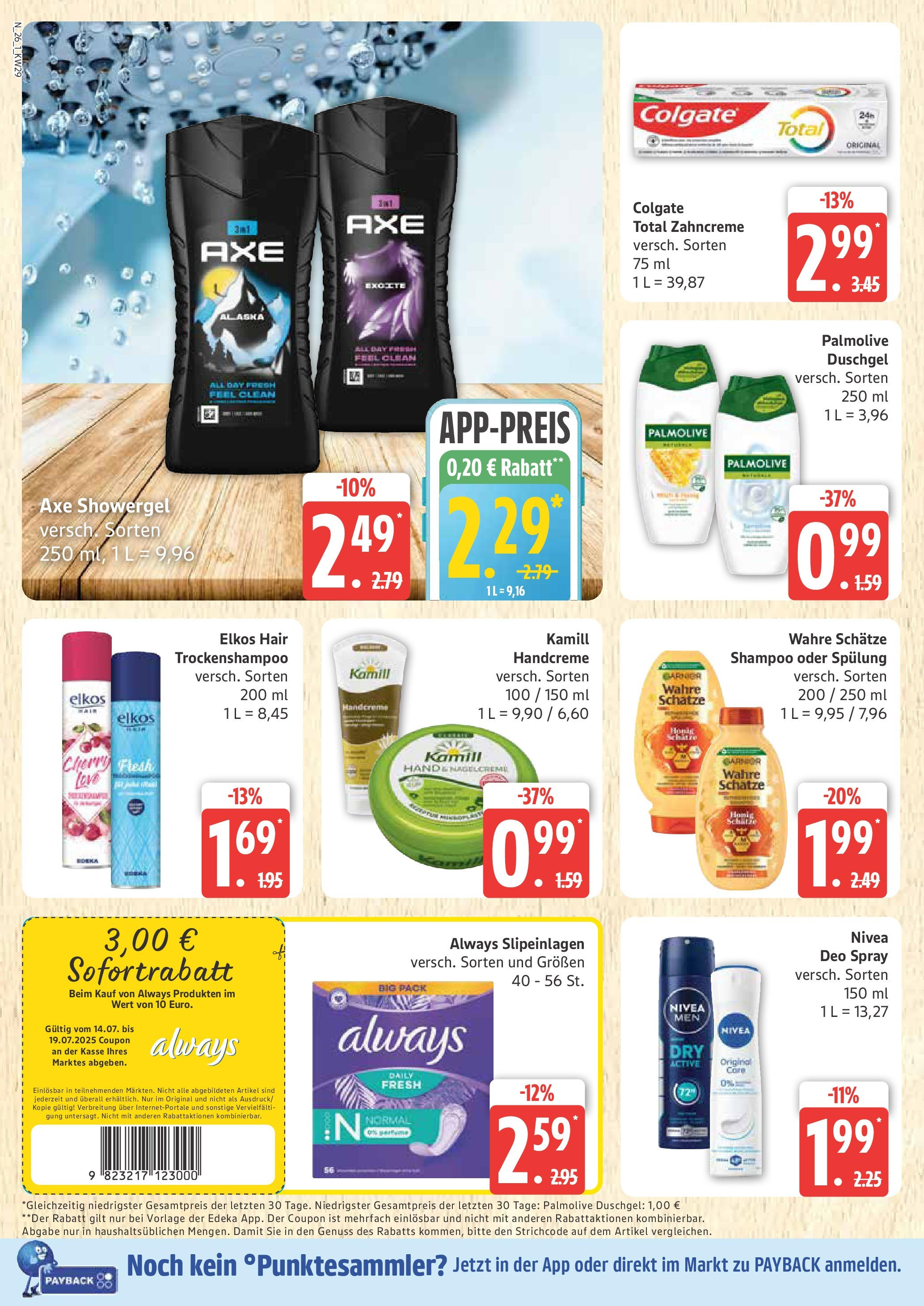 Marktkauf - Marktkauf: Wochenangebote (ab 13.07.2025) » Angebote online | Seite: 26 | Produkte: Shampoo, Spülung, Handcreme, Duschgel
