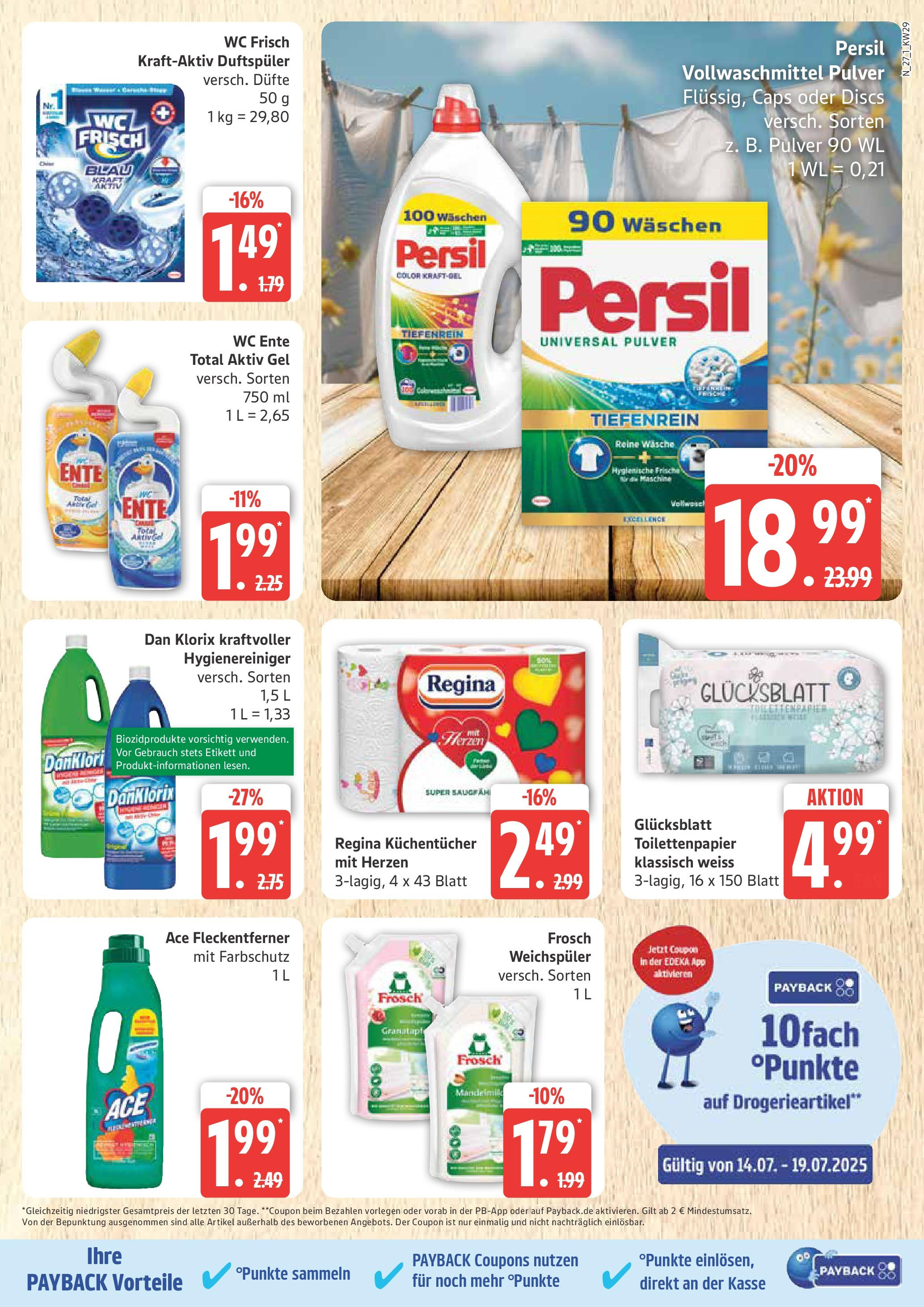 Marktkauf - Marktkauf: Wochenangebote (ab 13.07.2025) » Angebote online | Seite: 27 | Produkte: Weichspüler, Wc frisch, Persil, Toilettenpapier