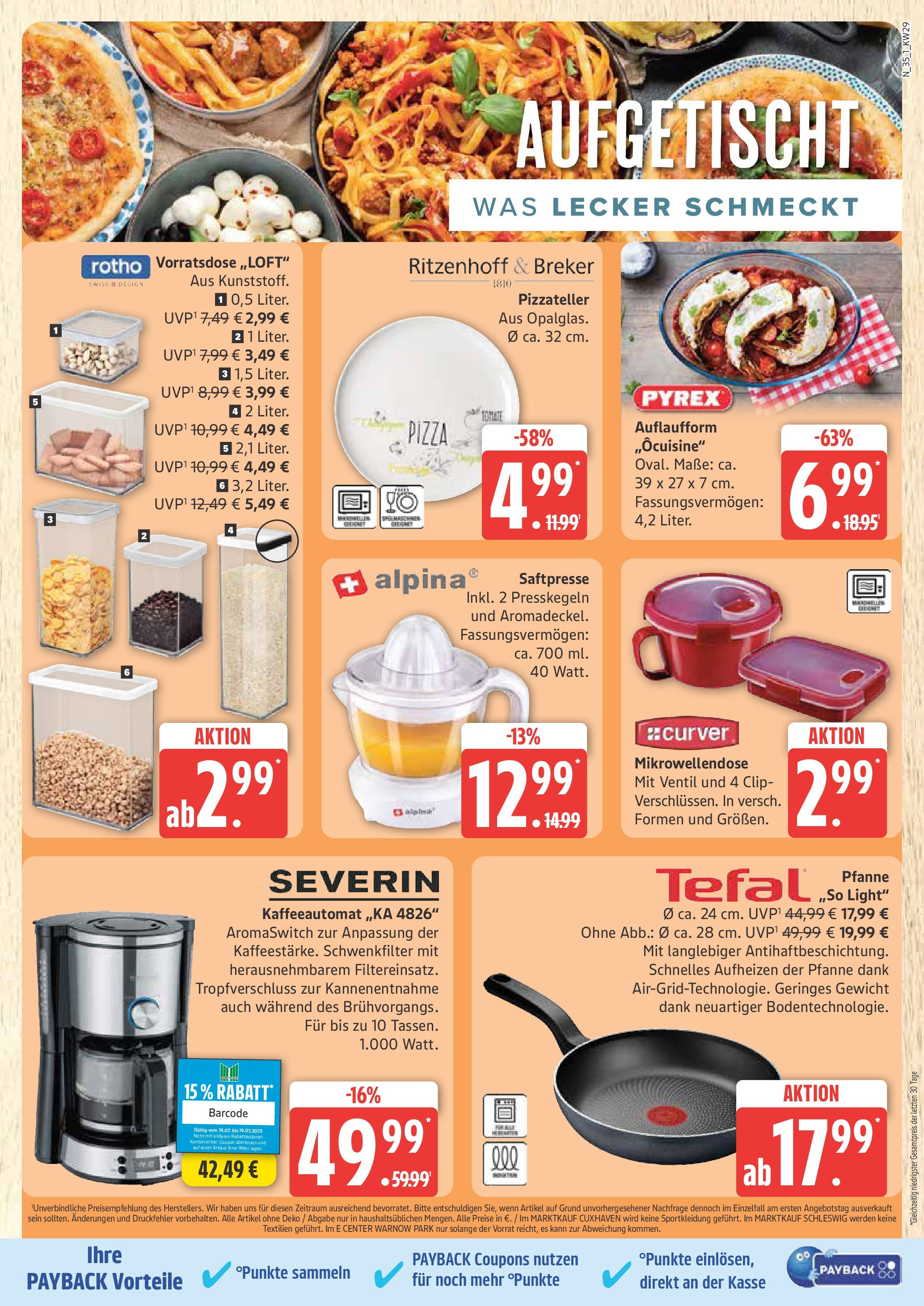 Marktkauf - Marktkauf: Wochenangebote (ab 13.07.2025) » Angebote online | Seite: 35 | Produkte: Gewicht, Pizza