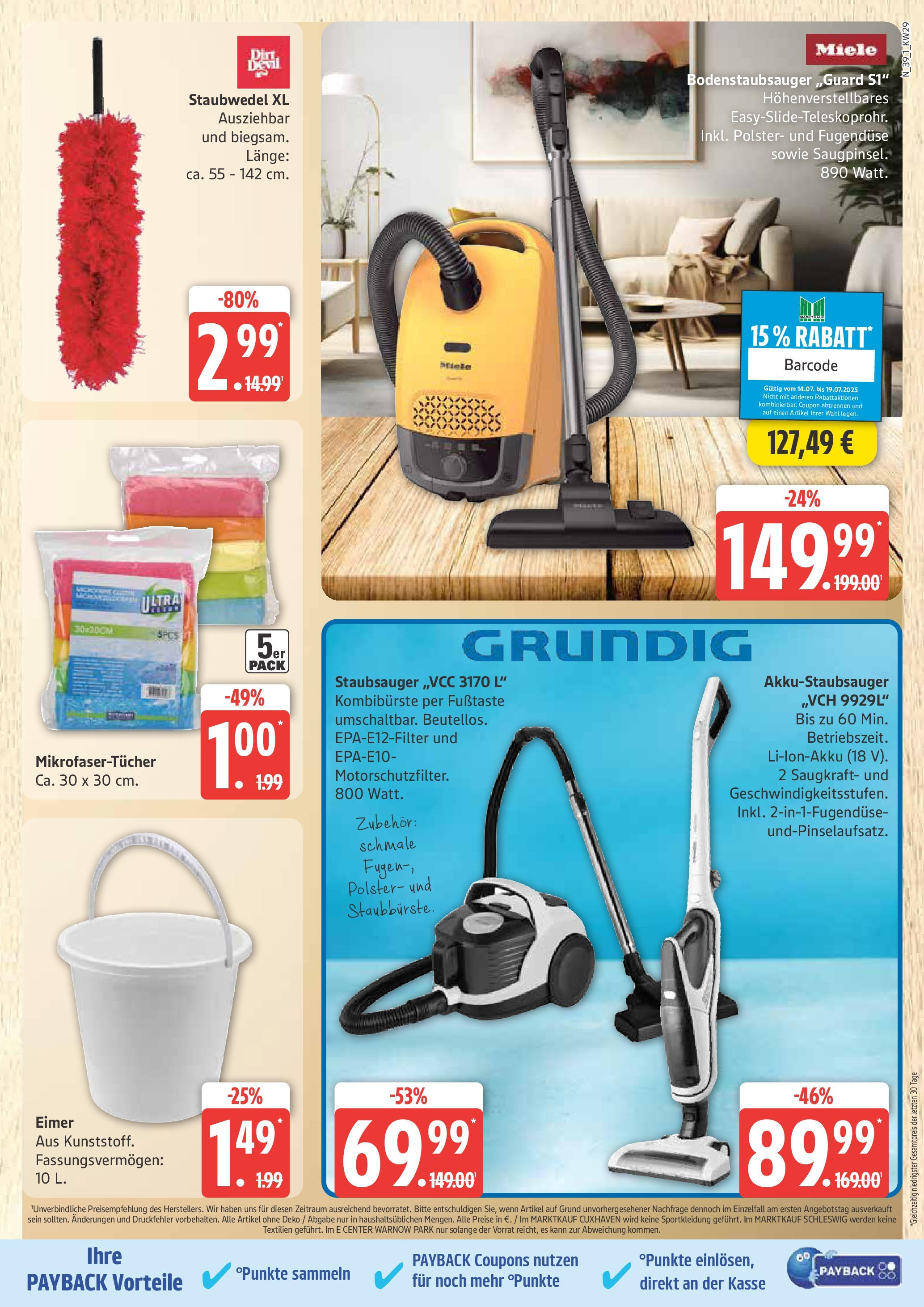 Marktkauf - Marktkauf: Wochenangebote (ab 13.07.2025) » Angebote online | Seite: 39 | Produkte: Miele, Staubsauger, Eis