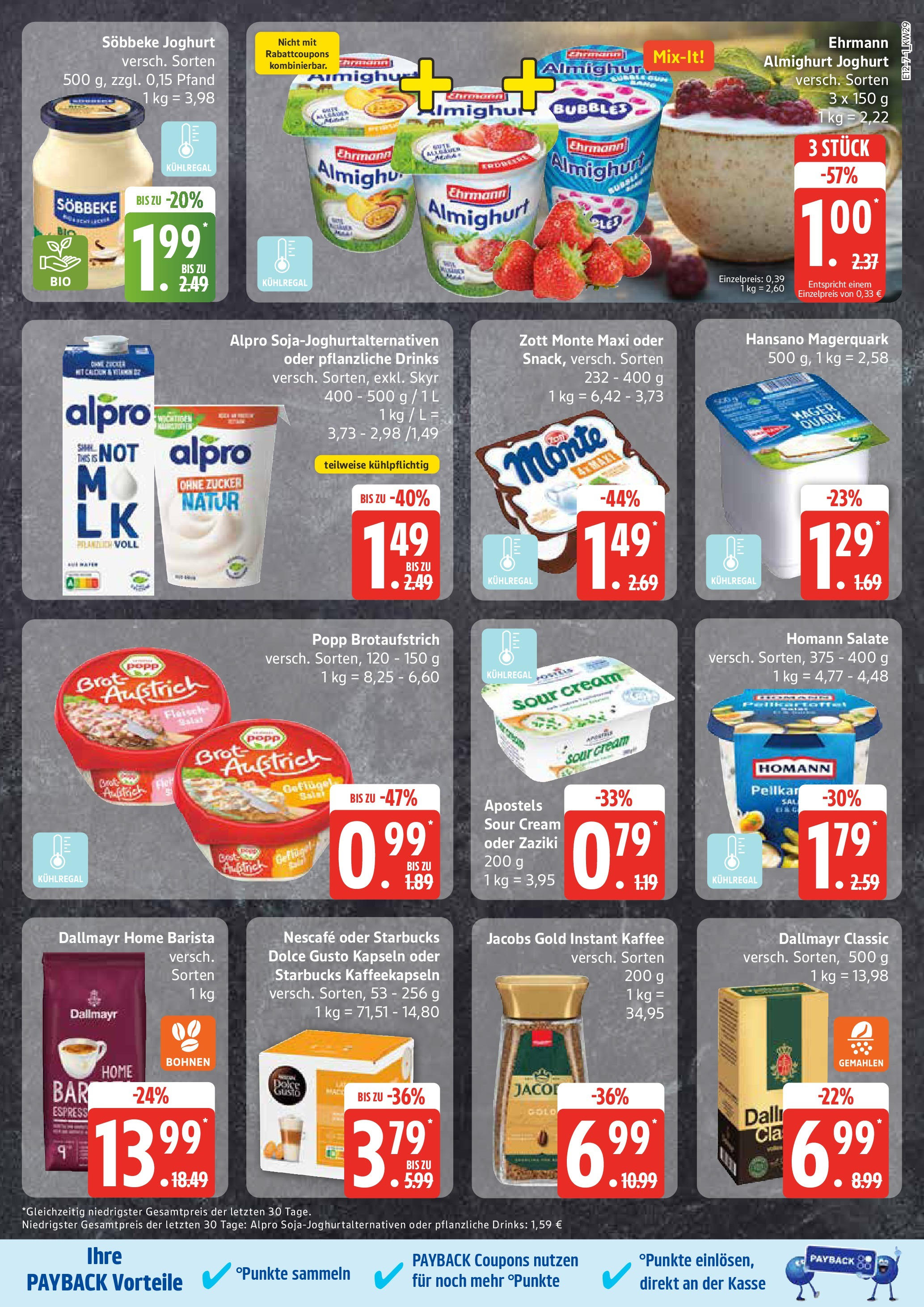 Edeka prospekt Rostock-Gehlsdorf	 (ab 13.07.2025) » Angebote Online | Seite: 7 | Produkte: Ehrmann almighurt, Kaffee, Skyr, Zucker
