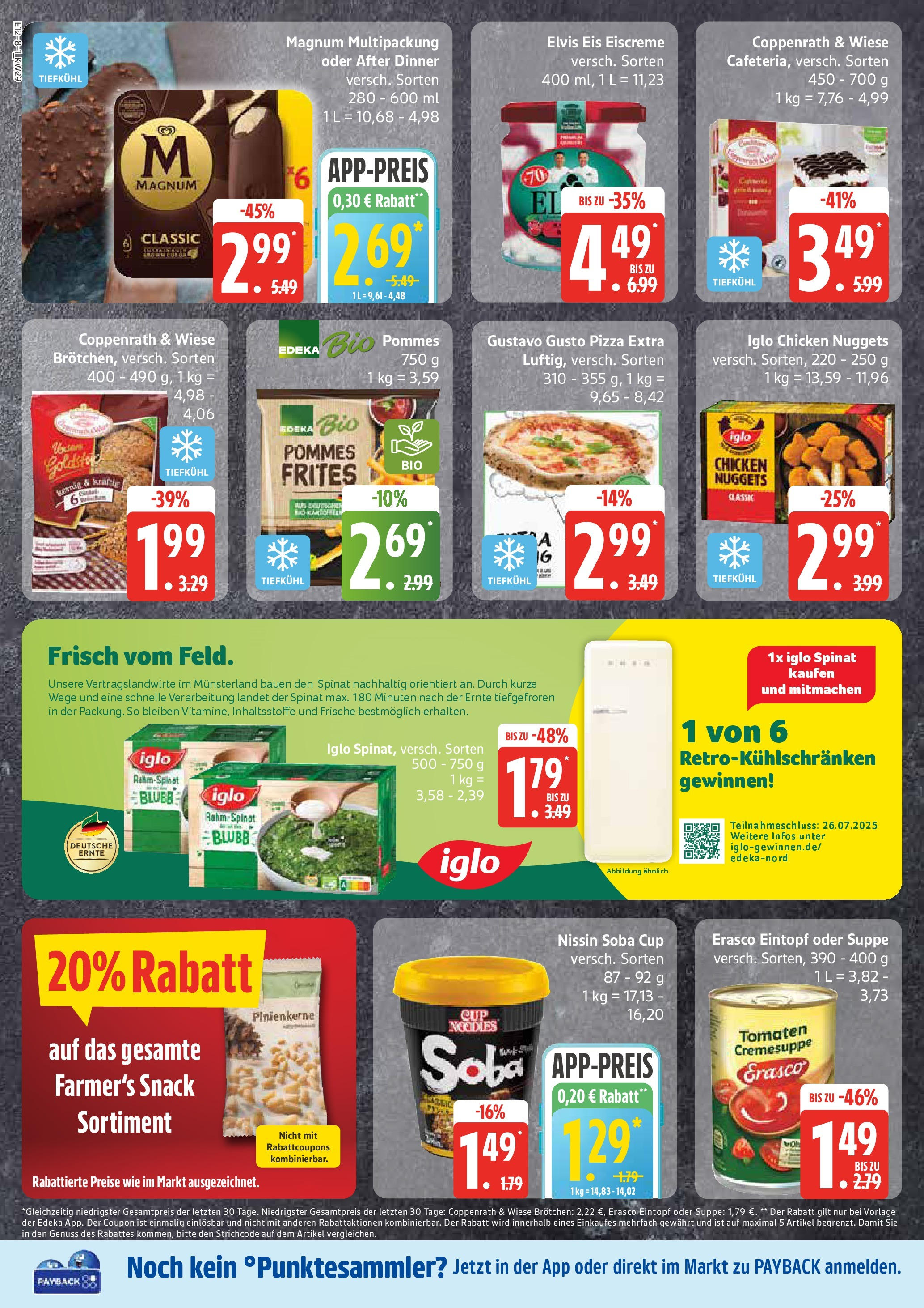 Edeka prospekt Rostock-Gehlsdorf	 (ab 13.07.2025) » Angebote Online | Seite: 8 | Produkte: Gustavo gusto, Iglo, Erasco, Eis
