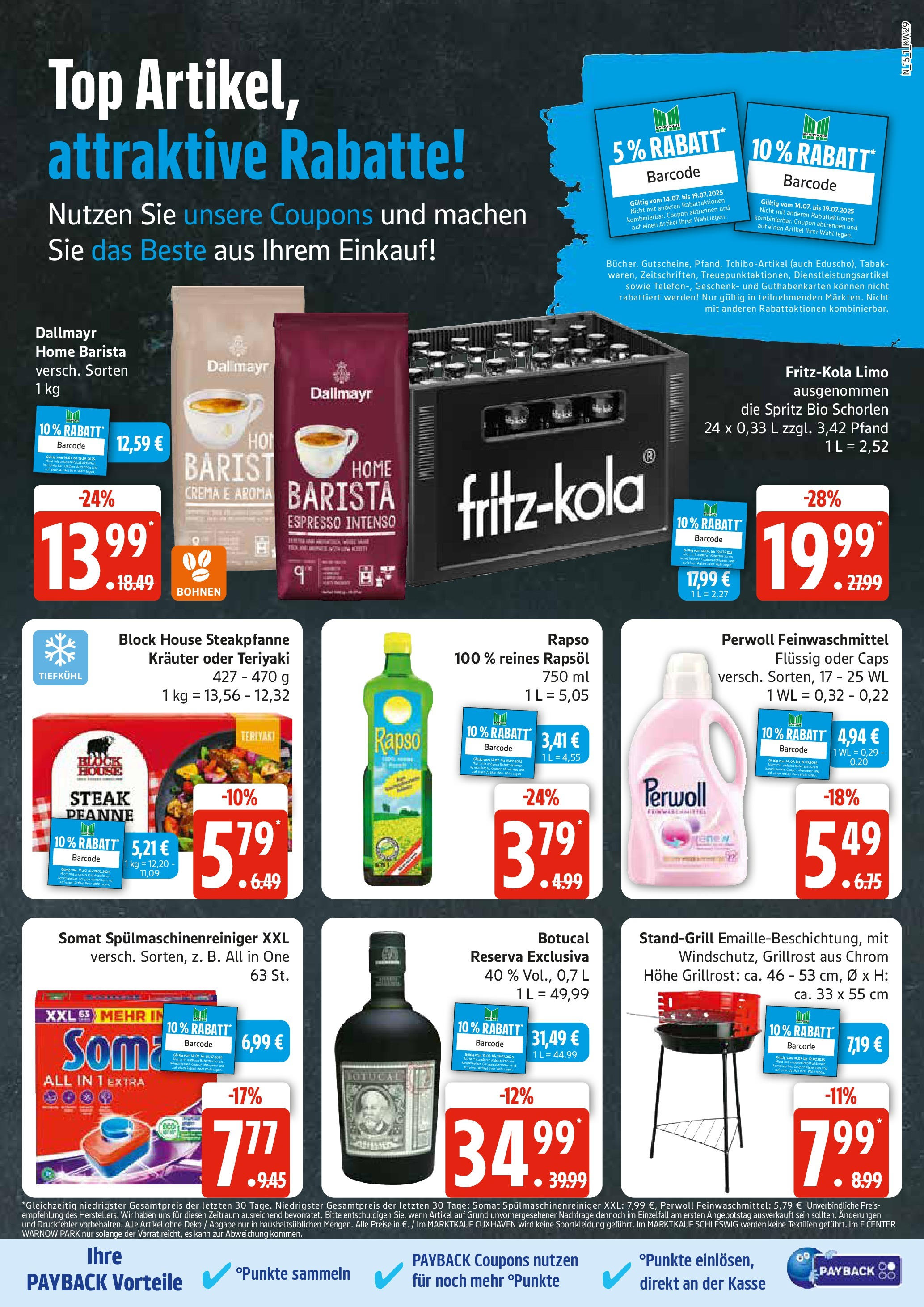 Edeka prospekt Rostock	 (ab 13.07.2025) » Angebote Online | Seite: 15 | Produkte: Rapsöl, Rum, Perwoll, Spülmaschinenreiniger