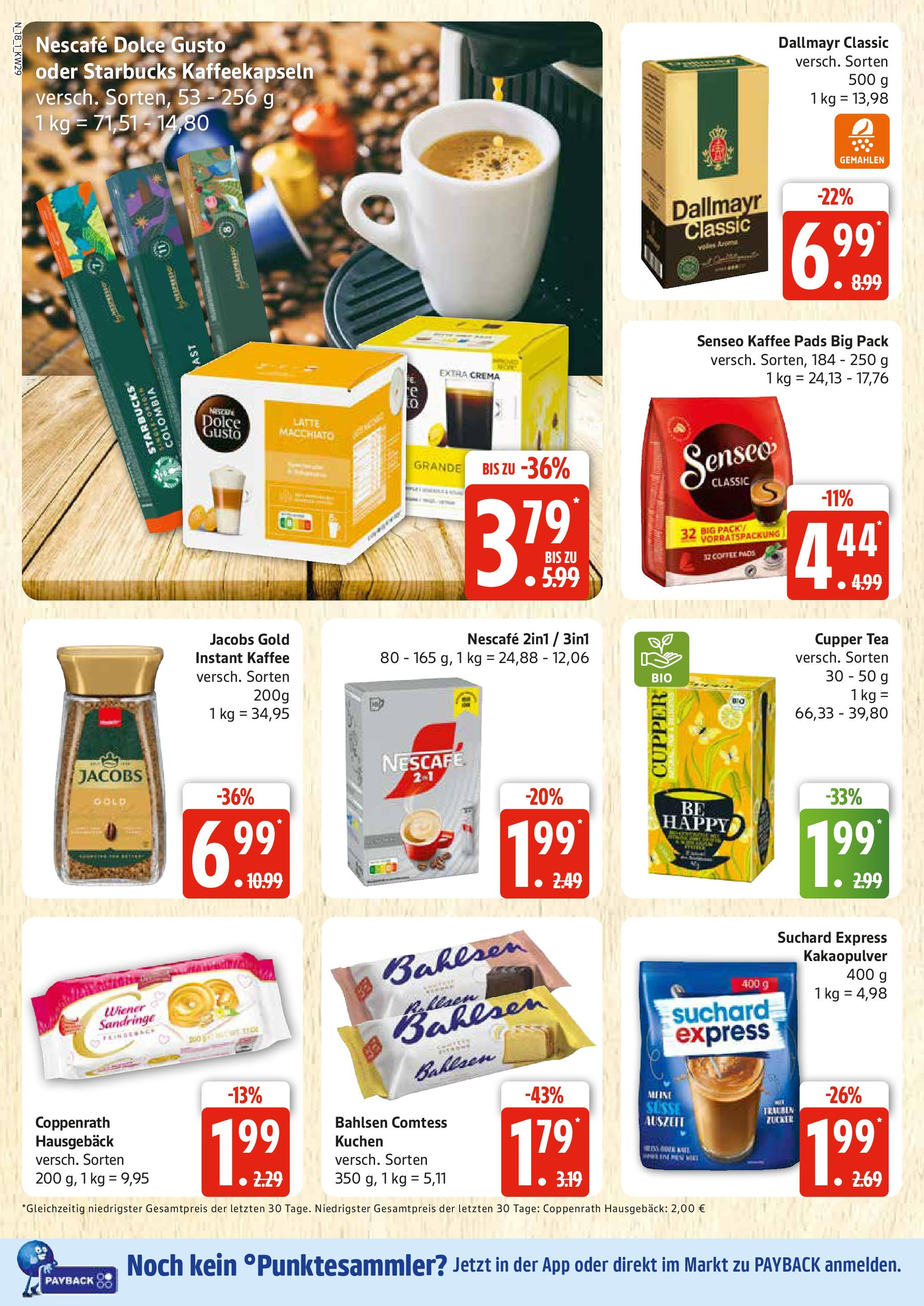 Edeka prospekt Rostock	 (ab 13.07.2025) » Angebote Online | Seite: 18 | Produkte: Nescafe, Starbucks, Dallmayr, Dolce gusto