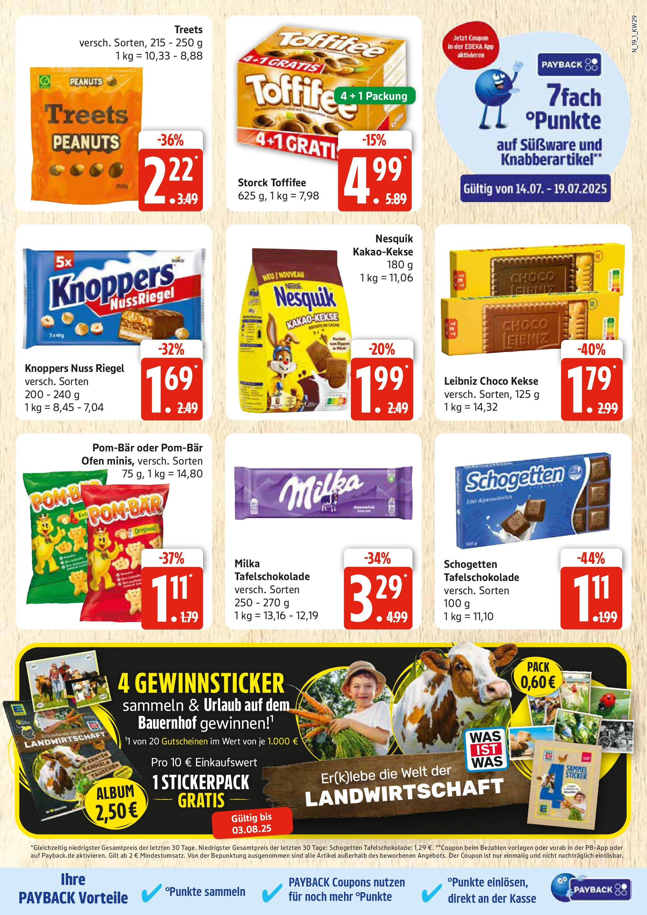 Edeka prospekt Rostock	 (ab 13.07.2025) » Angebote Online | Seite: 19 | Produkte: Toffifee, Knoppers, Schogetten, Kekse