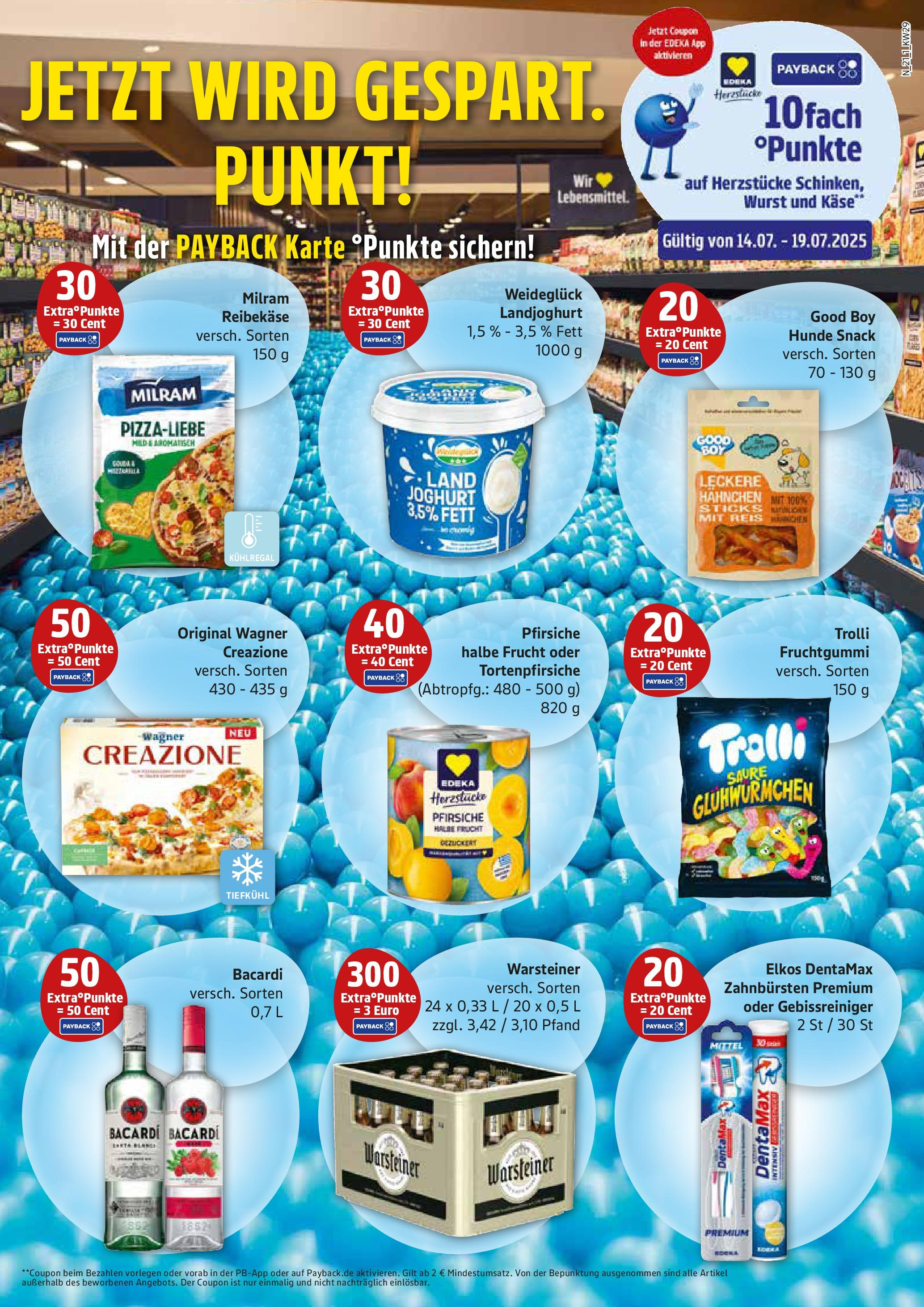 Edeka prospekt Rostock	 (ab 13.07.2025) » Angebote Online | Seite: 21 | Produkte: Hahnchen, Joghurt, Milram, Pizza