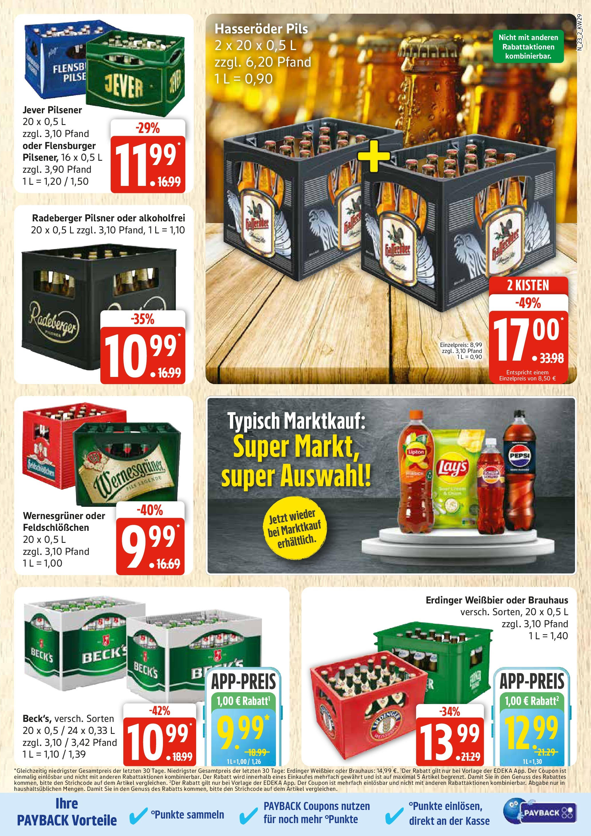 Edeka prospekt Rostock	 (ab 13.07.2025) » Angebote Online | Seite: 23 | Produkte: Weißbier, Pils, Flensburger, Hasseröder
