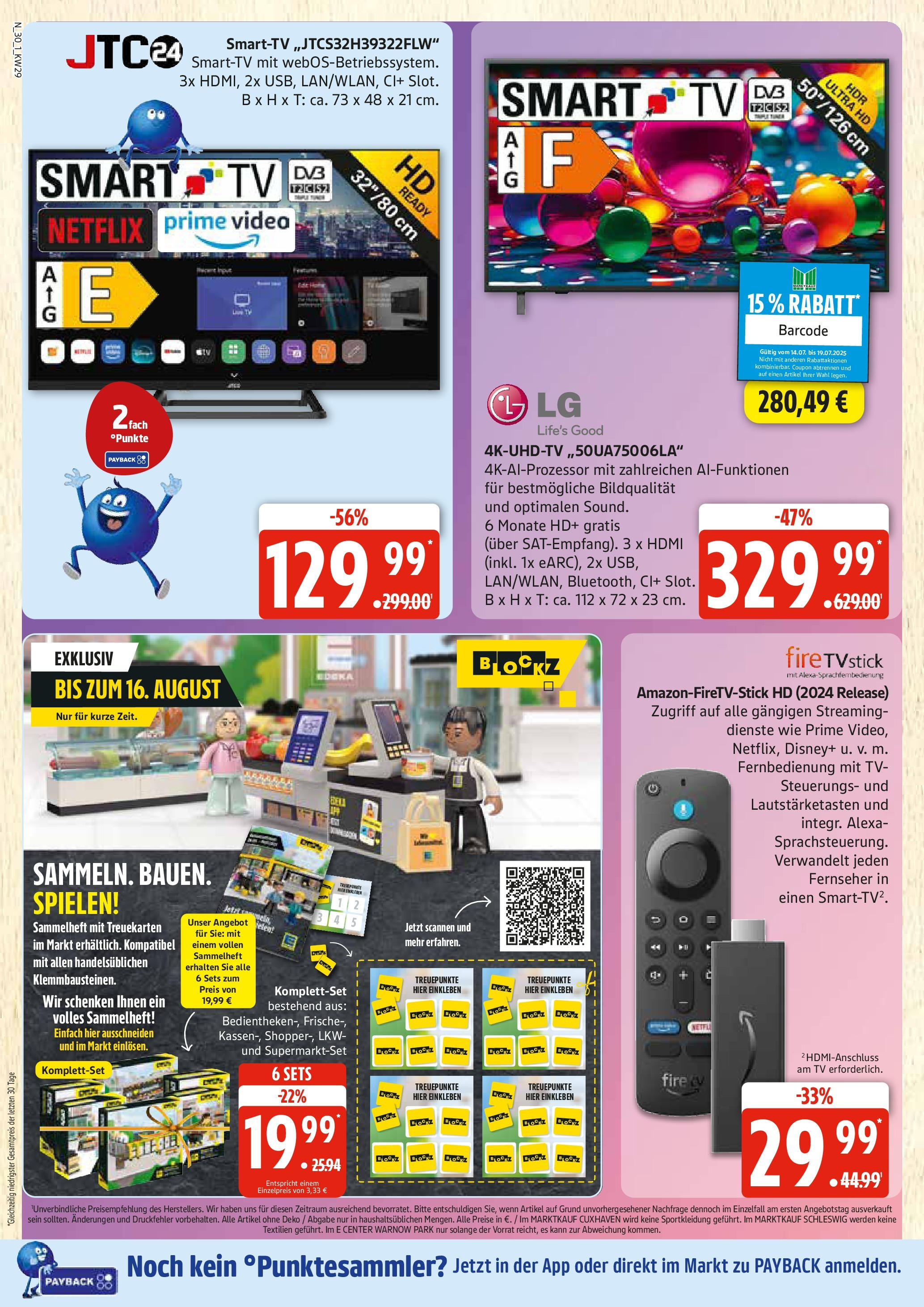Edeka prospekt Rostock	 (ab 13.07.2025) » Angebote Online | Seite: 30 | Produkte: LG, Smart TV, Fernseher, Video