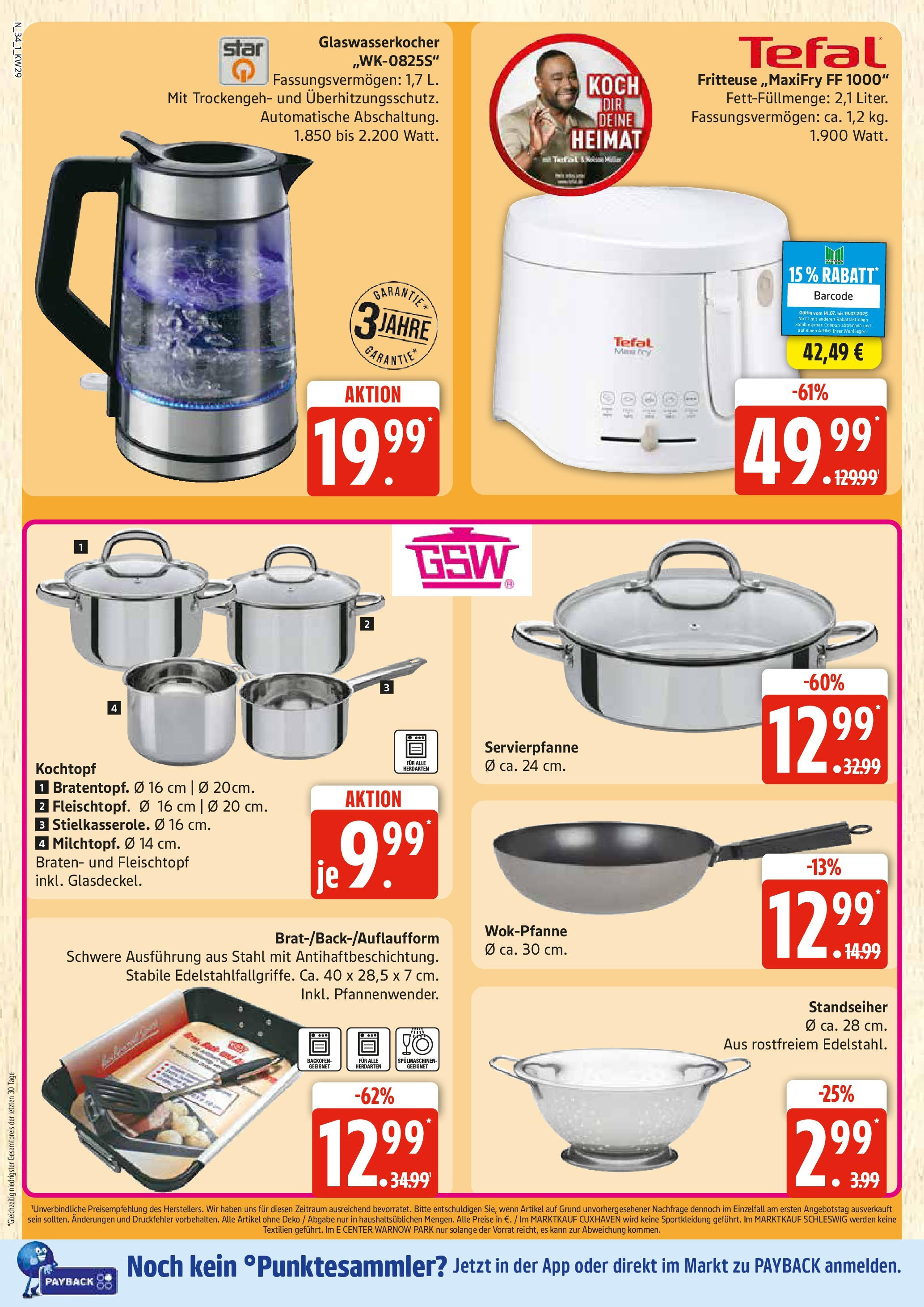 Edeka prospekt Rostock	 (ab 13.07.2025) » Angebote Online | Seite: 34 | Produkte: Backofen, Fritteuse, Wok