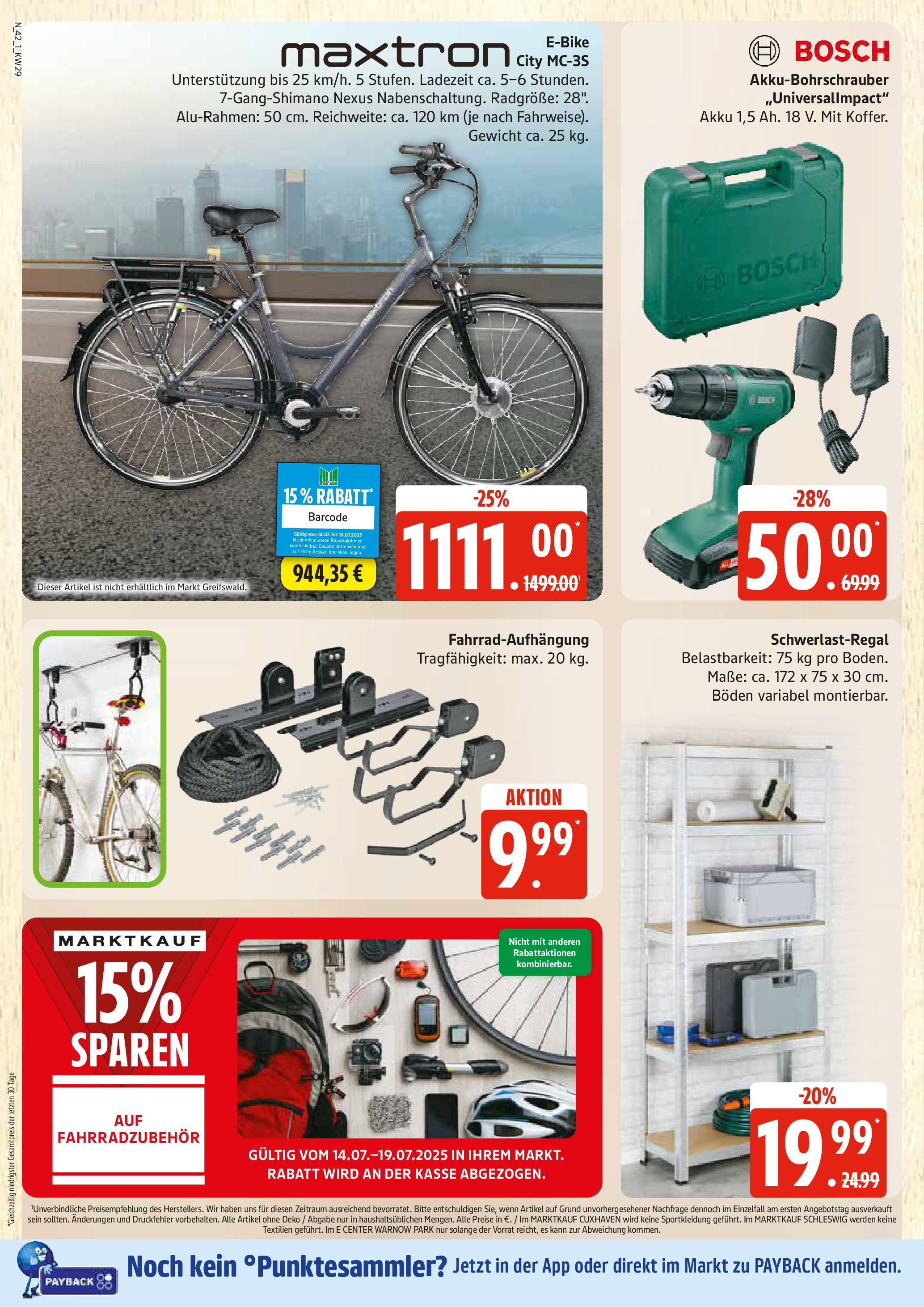 Edeka prospekt Rostock	 (ab 13.07.2025) » Angebote Online | Seite: 42 | Produkte: Bosch, Gewicht, Schwerlastregal