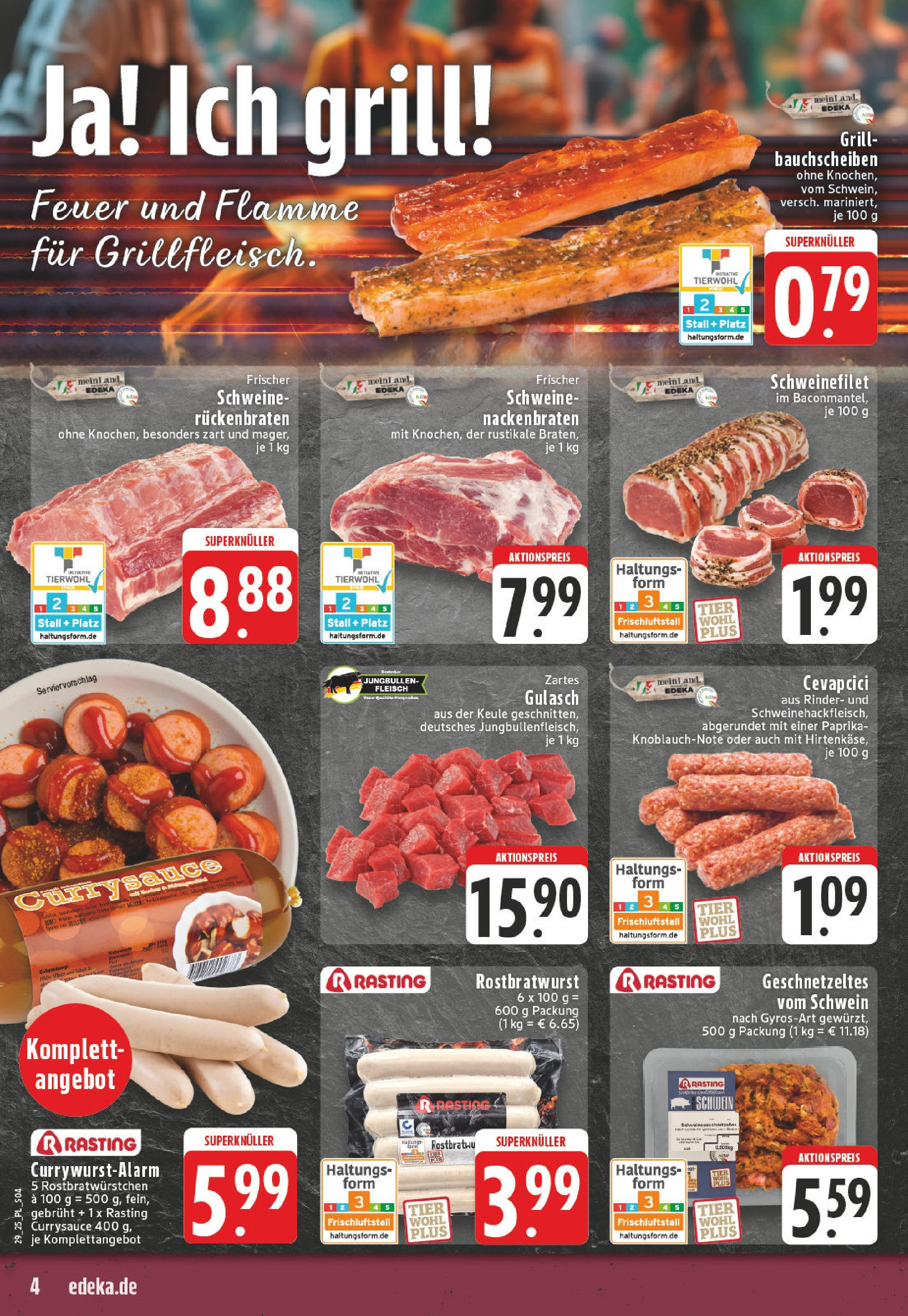 Edeka prospekt Bad Sassendorf	 (ab 13.07.2025) » Angebote Online | Seite: 4 | Produkte: Cevapcici, Paprika, Gulasch, Fleisch